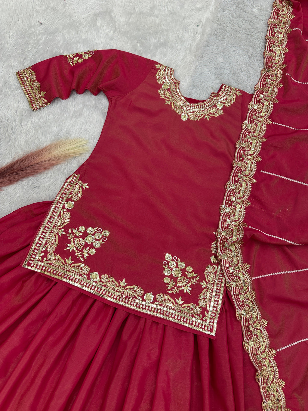 Beautiful Top - Lehenga With Embroidery And Sequins Work