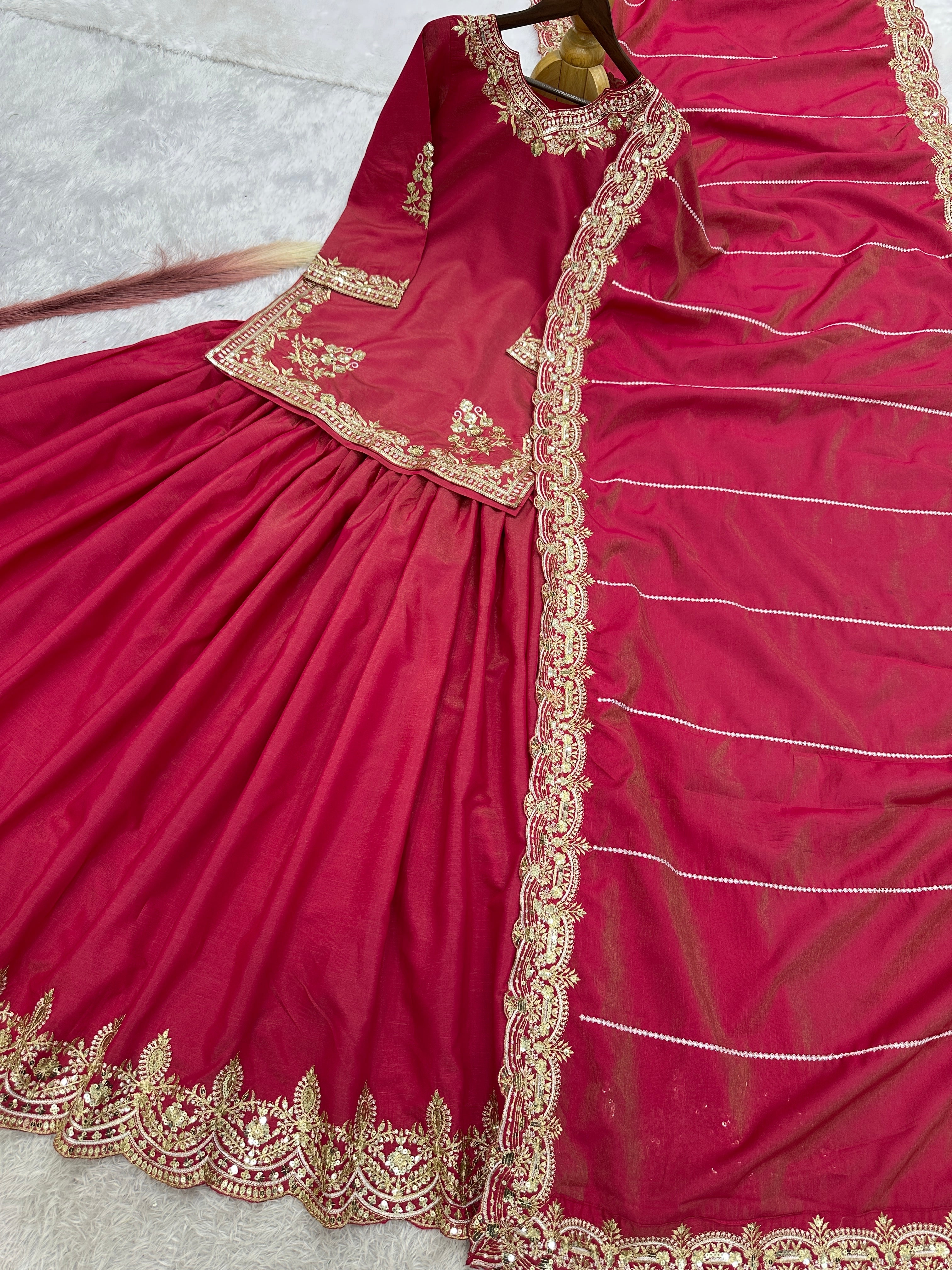 Beautiful Top - Lehenga With Embroidery And Sequins Work