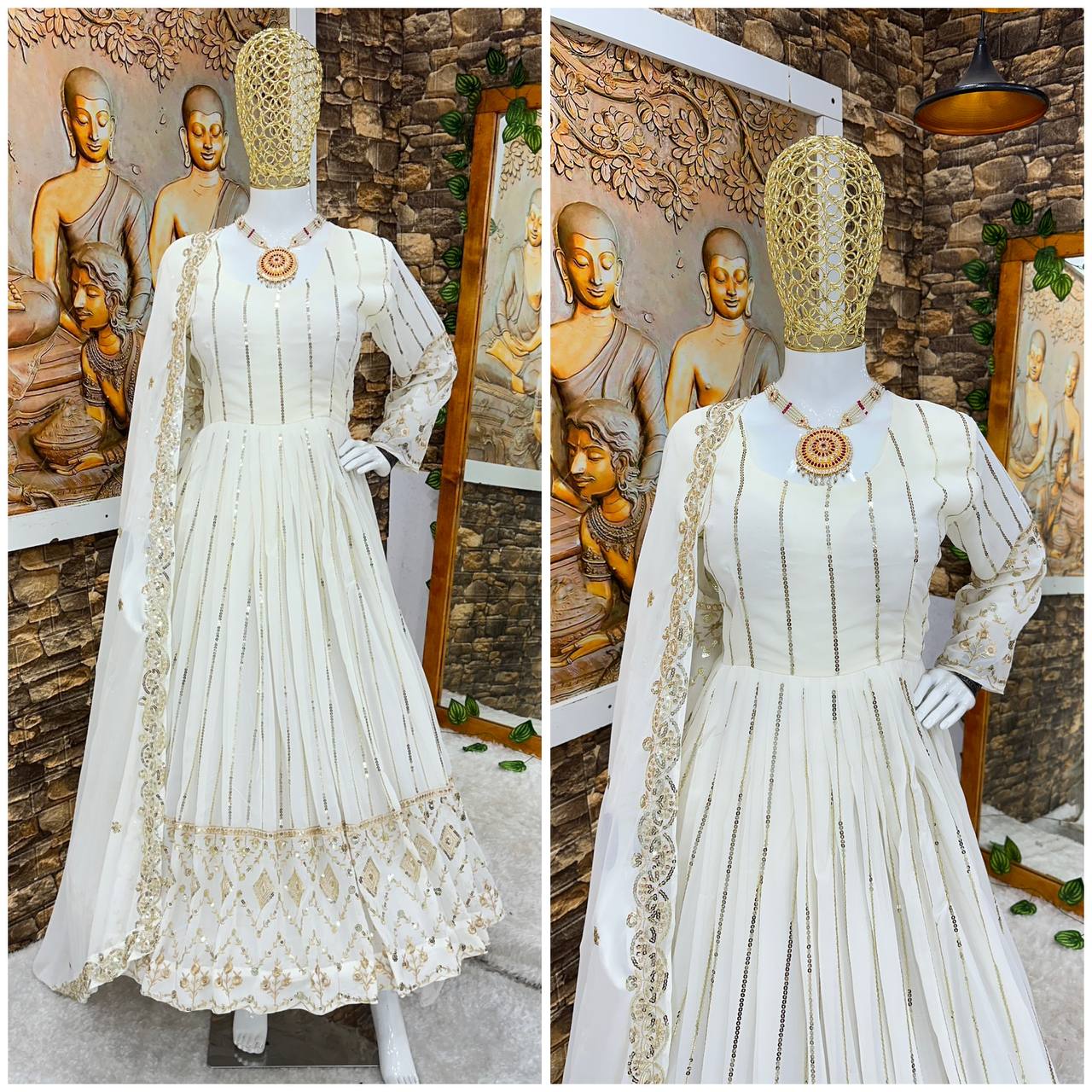 Beautiful Party Wear Gown Pent And Dupatta