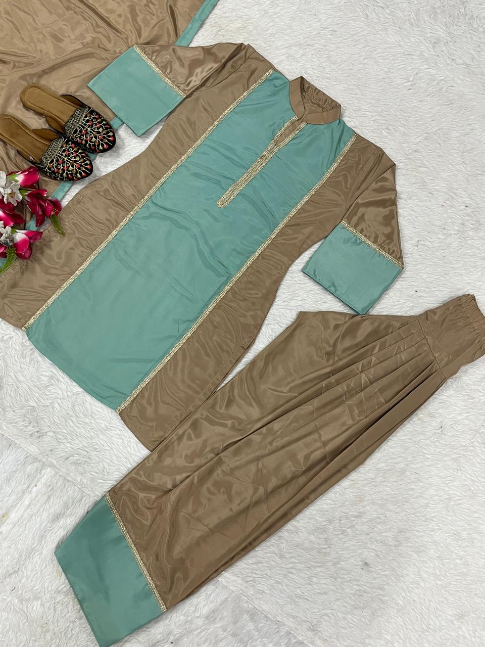 पार्टी वियर डिज़ाइनर टॉप प्लाज़ो और दुपट्टा