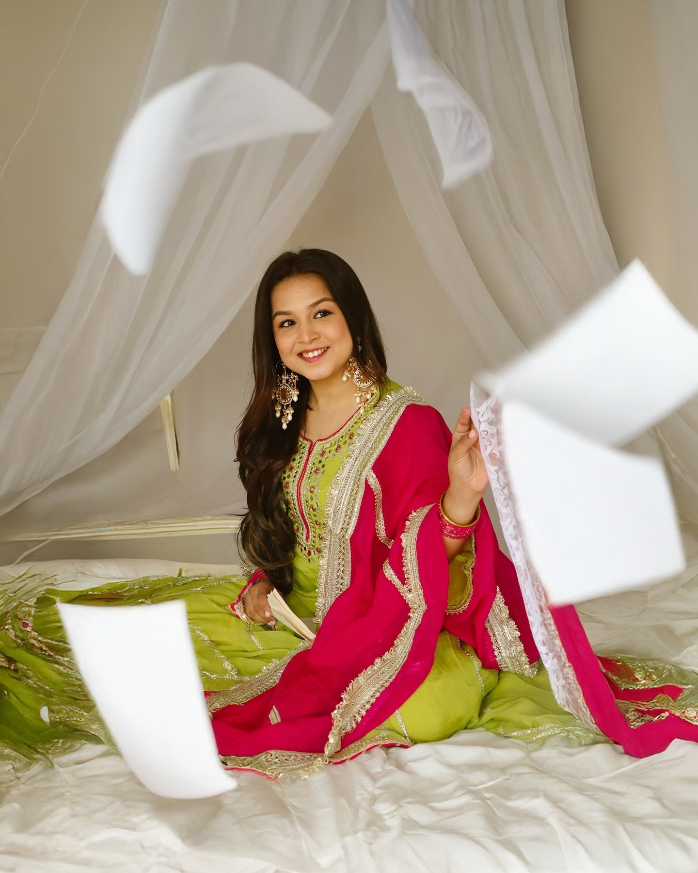 Beautiful Party Wear Top Plazzo And Dupatta With Embroidery Work