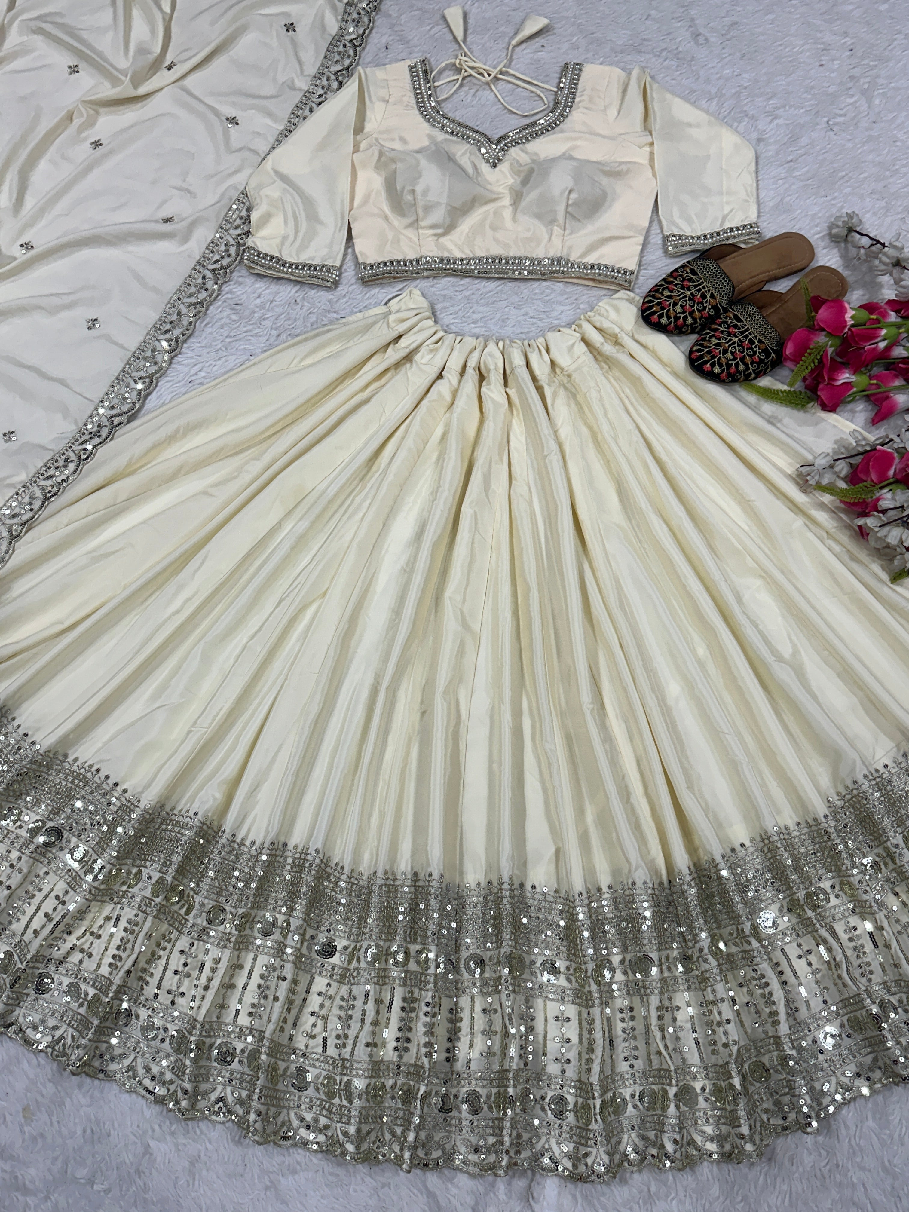 Designer Wedding Wear Lehenga Choli With Sequence Work With Diamond