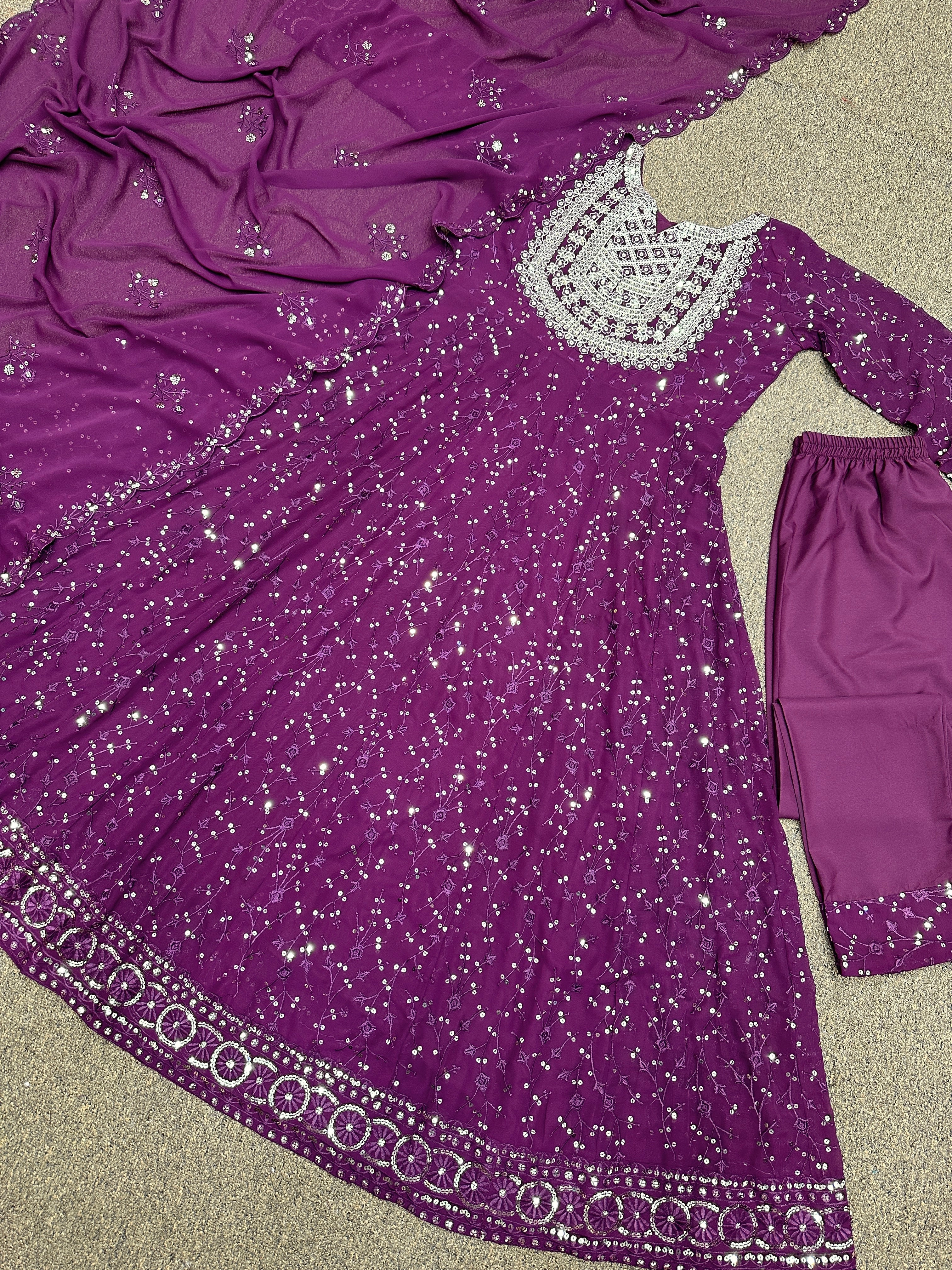 Designer Party Wear Look Beautiful Anarkali Gown - Pent With Dupatta