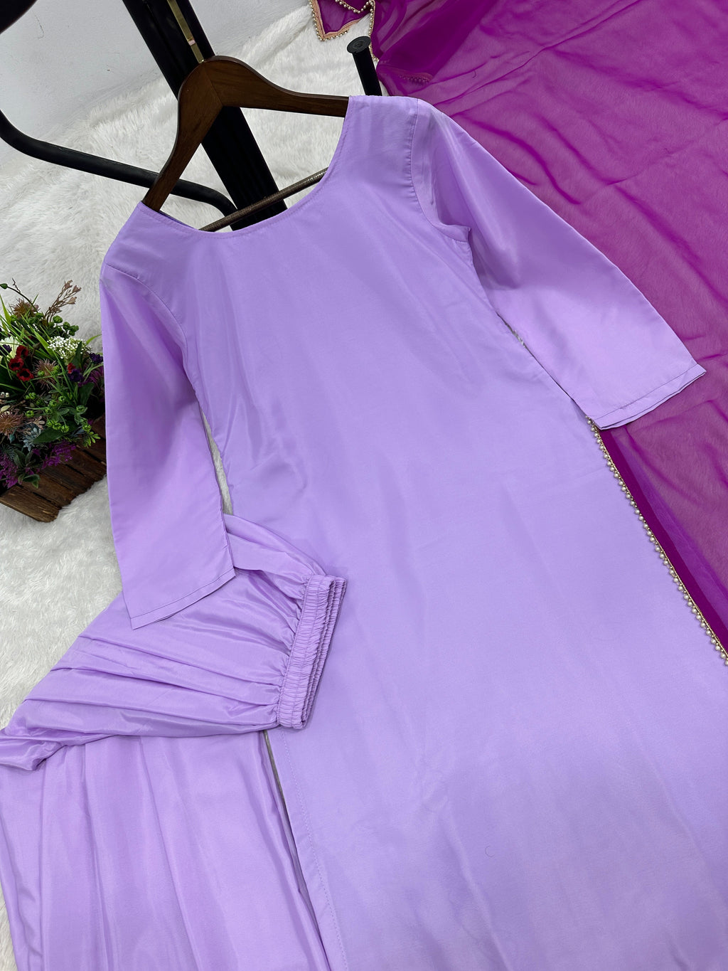 Beautiful Top-Bottom And Dupatta With Ready Made Lace Border