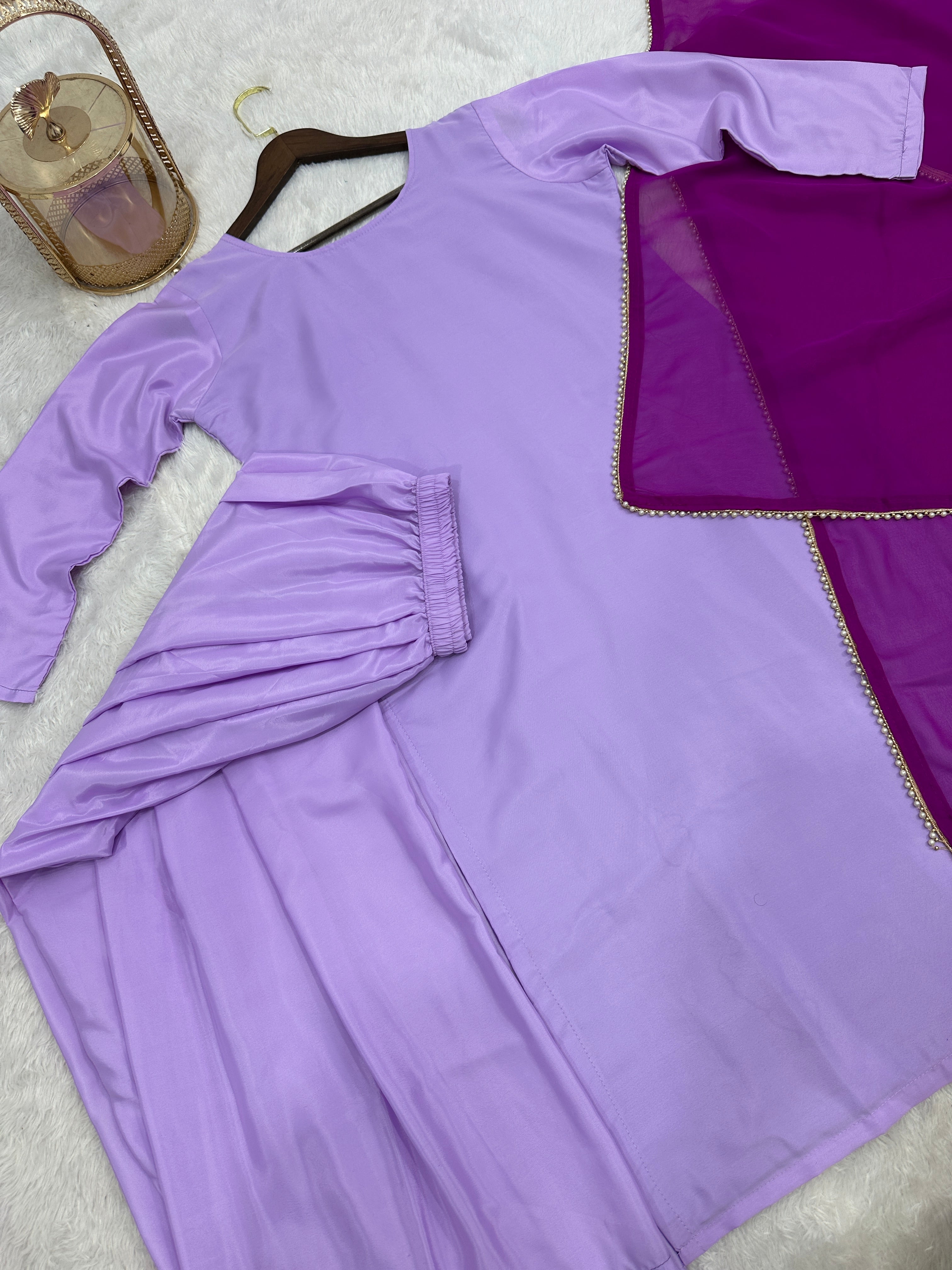 Beautiful Top-Bottom And Dupatta With Ready Made Lace Border