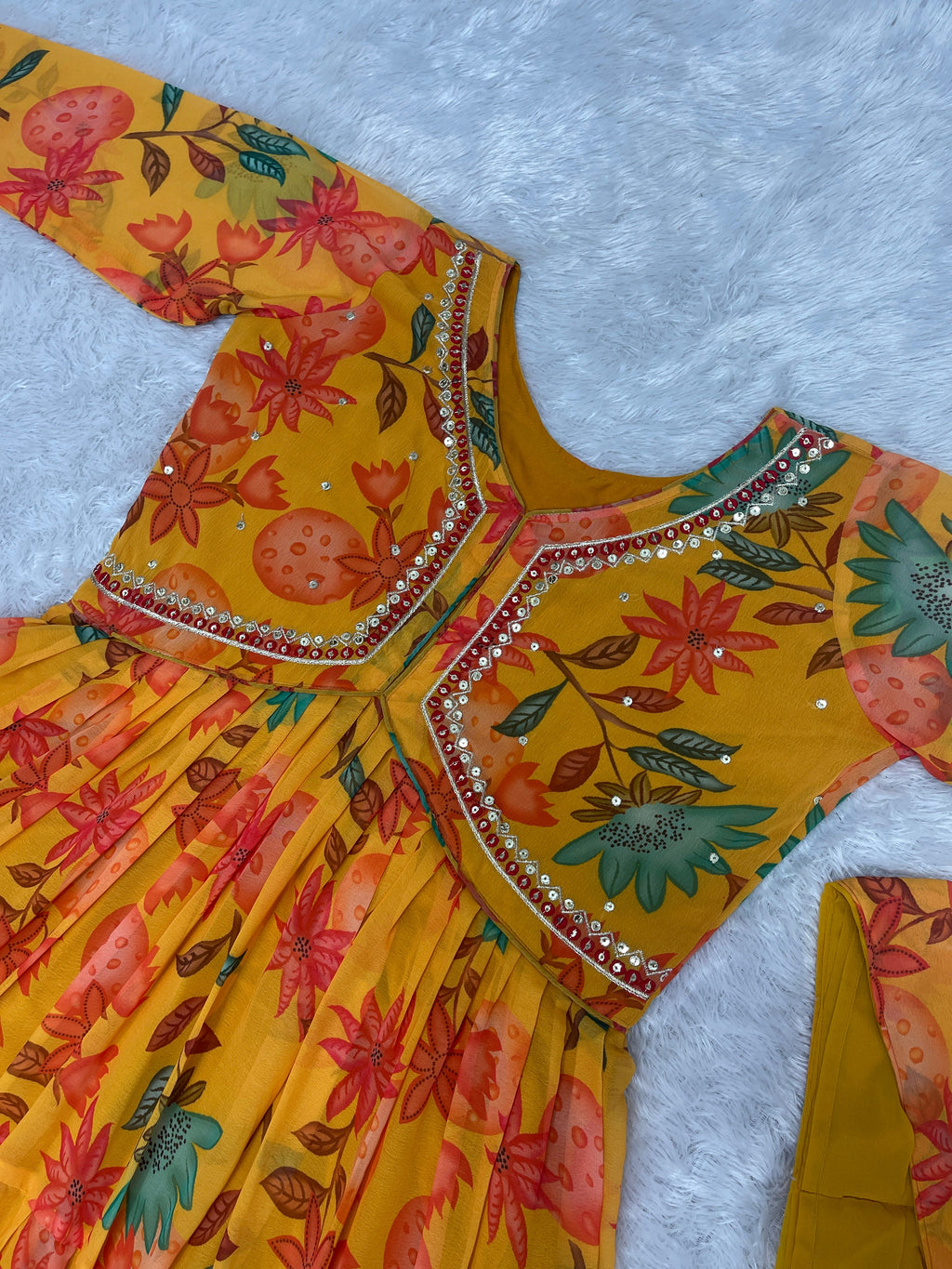 Designer Party Wear Gown And Dupatta With Digital Print
