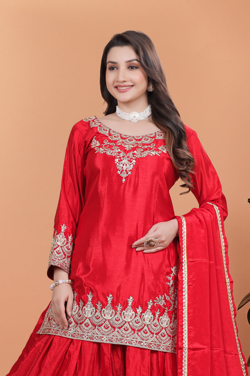 पार्टी वियर डिज़ाइनर टॉप बॉटम और दुपट्टा