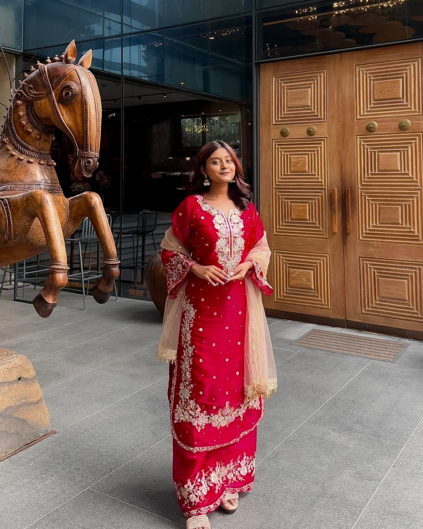 डिज़ाइनर पार्टी वियर लुक टॉप प्लाज़ो और खूबसूरत दुपट्टा