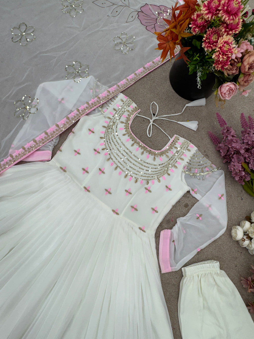 Designer Party Wear Look Gown-Pent And Dupatta