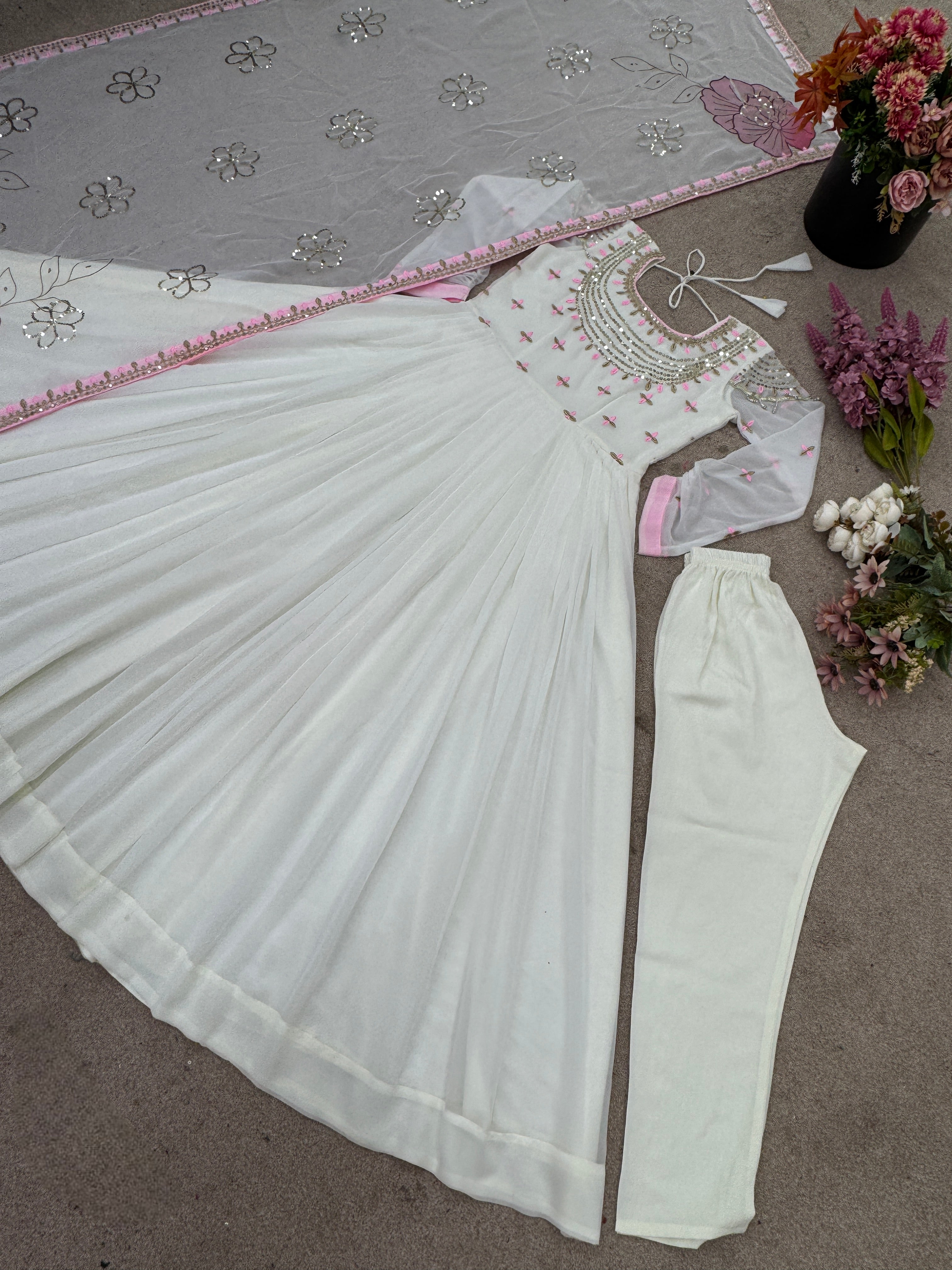 Designer Party Wear Look Gown-Pent And Dupatta