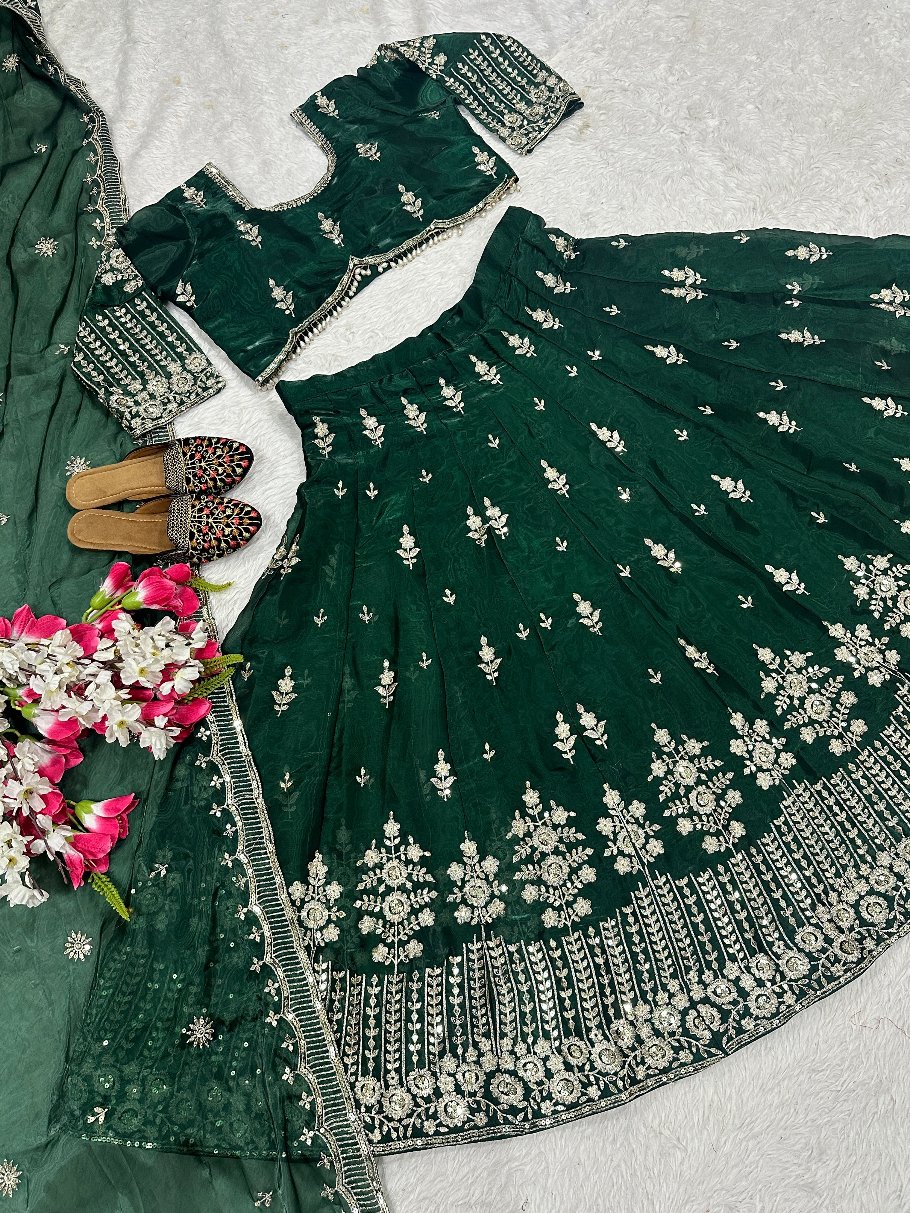 Beautiful Wedding Wear Lehenga Choli With Embroidery Sequence Work