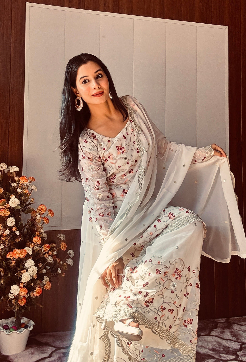 Designer Top-Bottom And Dupatta With Sequins ,Thread & Zari Work