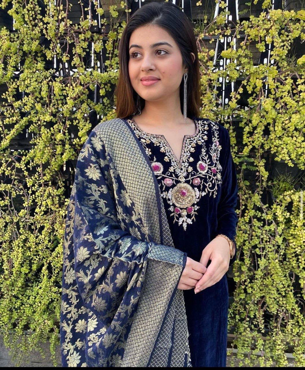 Beautiful Party Wear Top Bottom And Dupatta With Embroidery Work