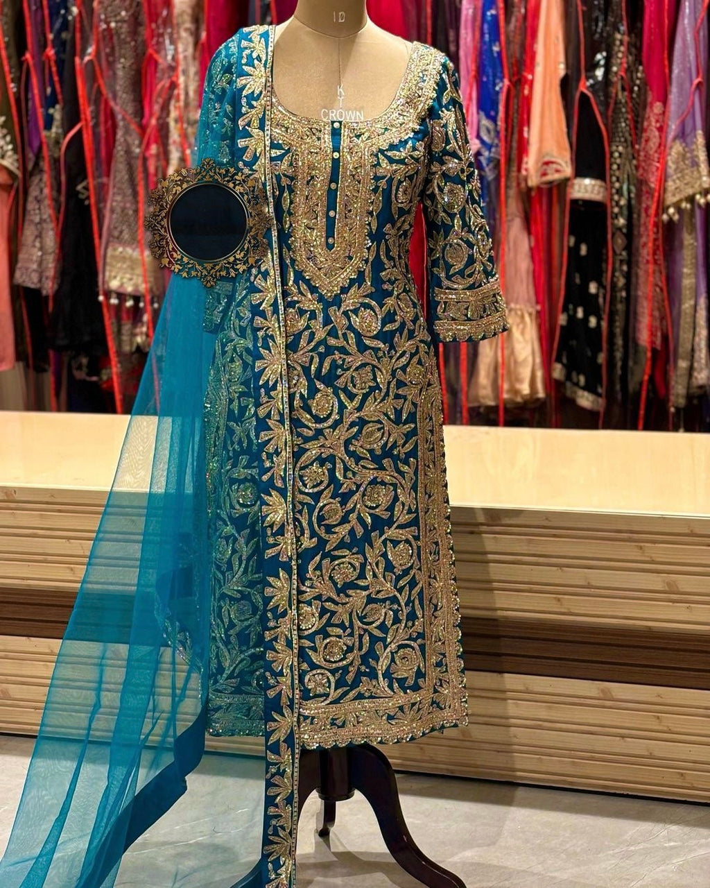 Beautiful Top - Bottom With Dupatta With Embroidery And Stone Hand Work