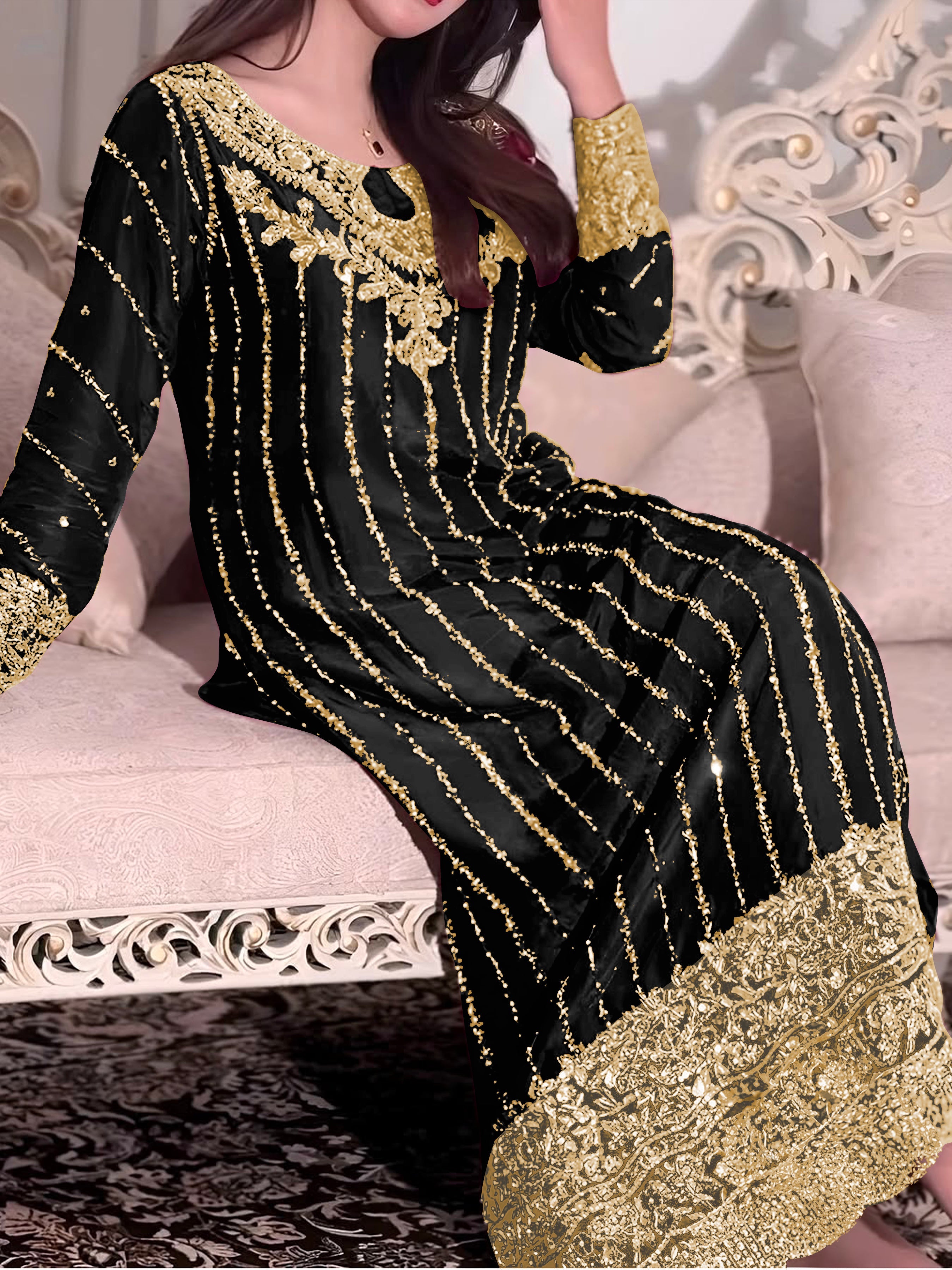 रिवेट मोती वर्क के साथ डिज़ाइनर पार्टी वियर लुक सूट सेट