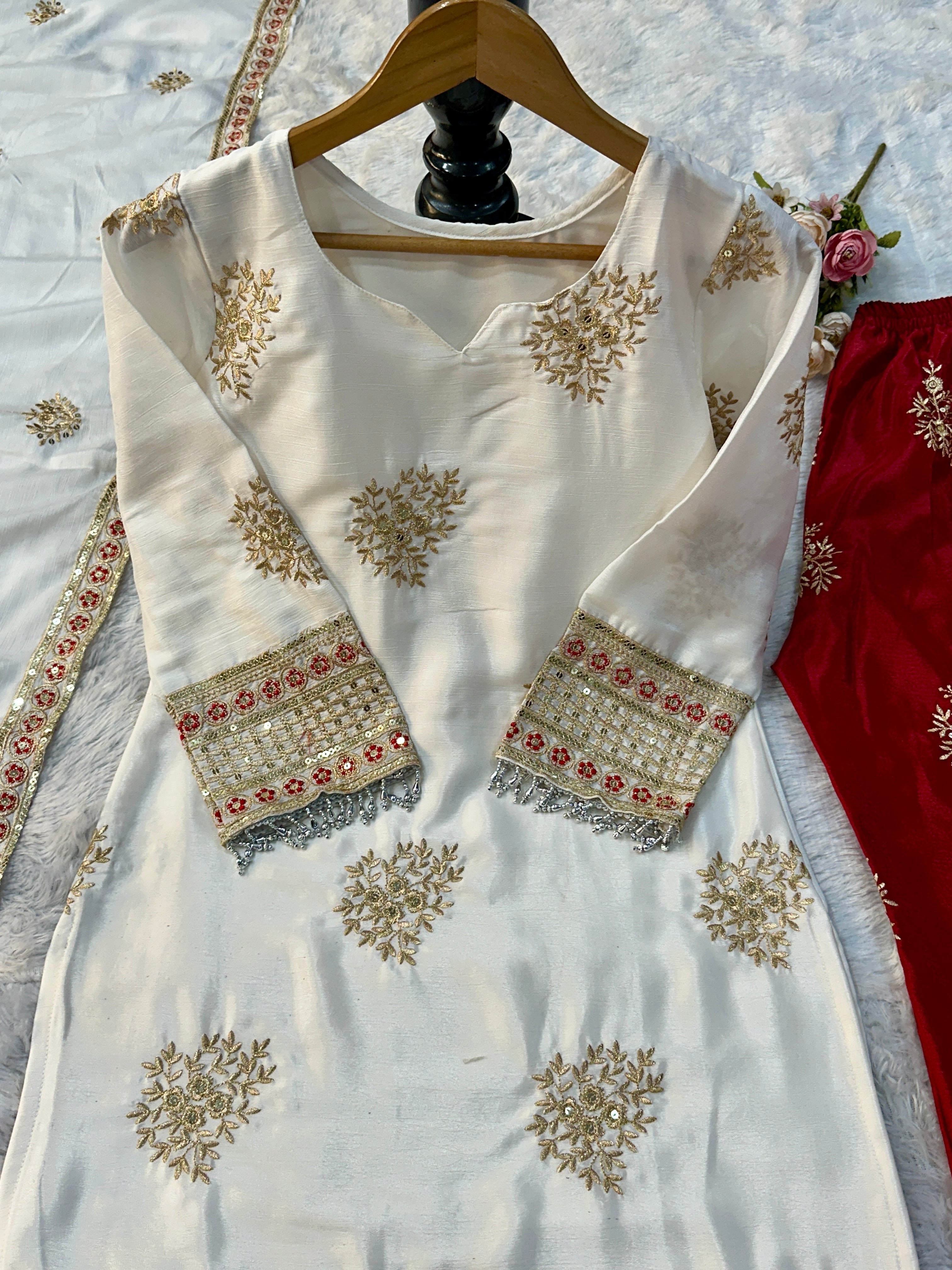 Beautiful Party Wear Top Plazzo And Dupatta