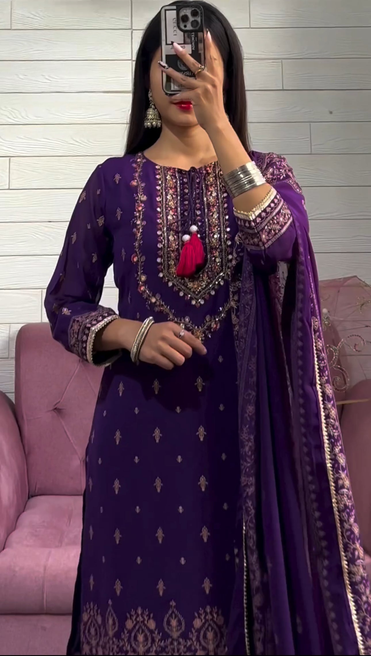 Designer Party Wear Look Fancy Top-Dupatta And Sharara