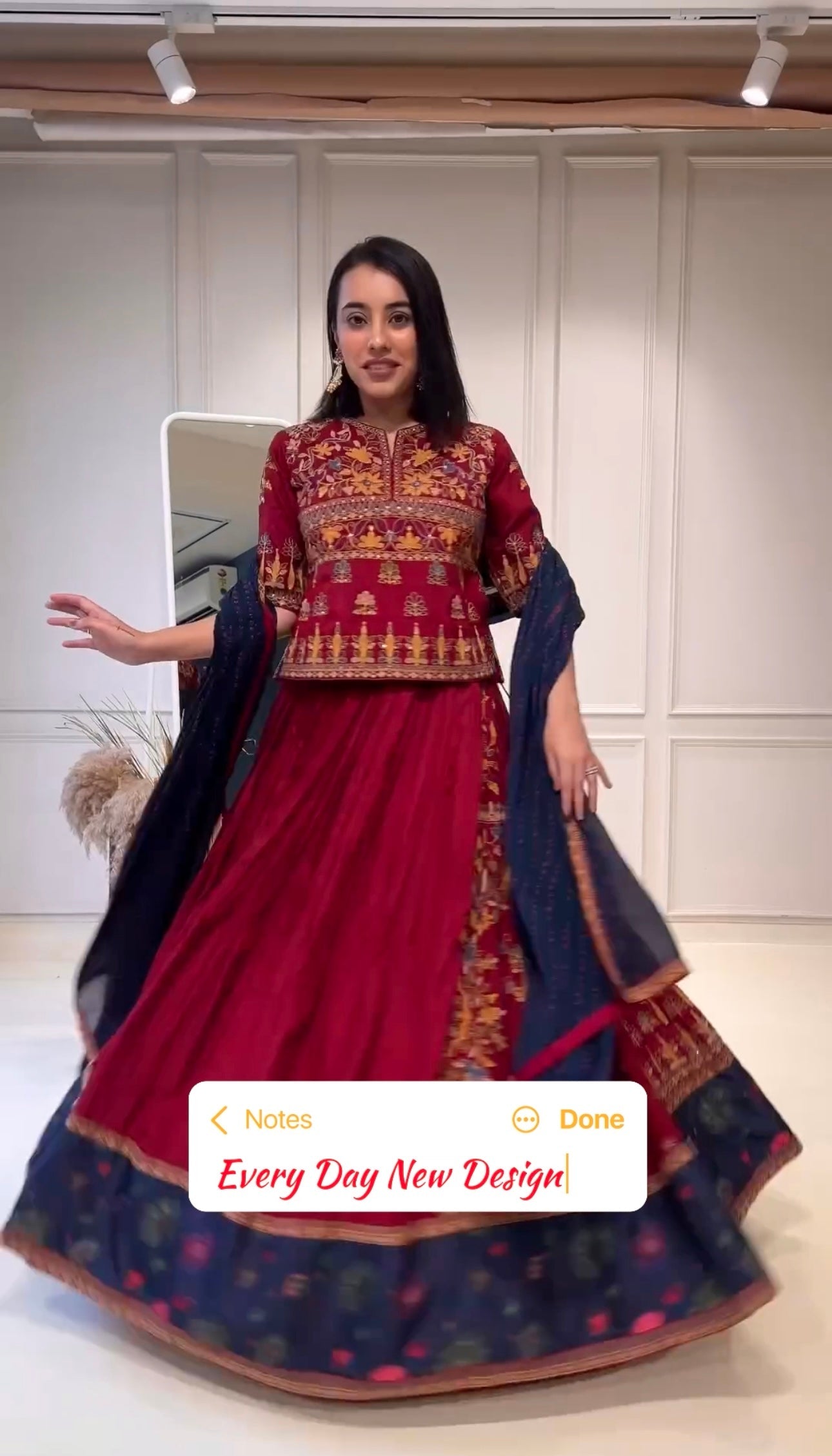 Designer Lehenga Choli With Embroidered Gamthi Work