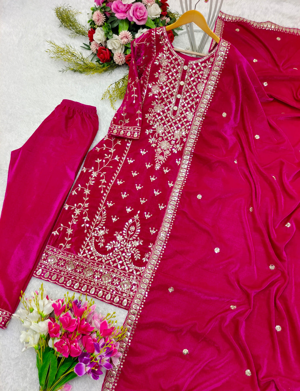 Beautiful Party Wear Top -Pent And Dupatta Set