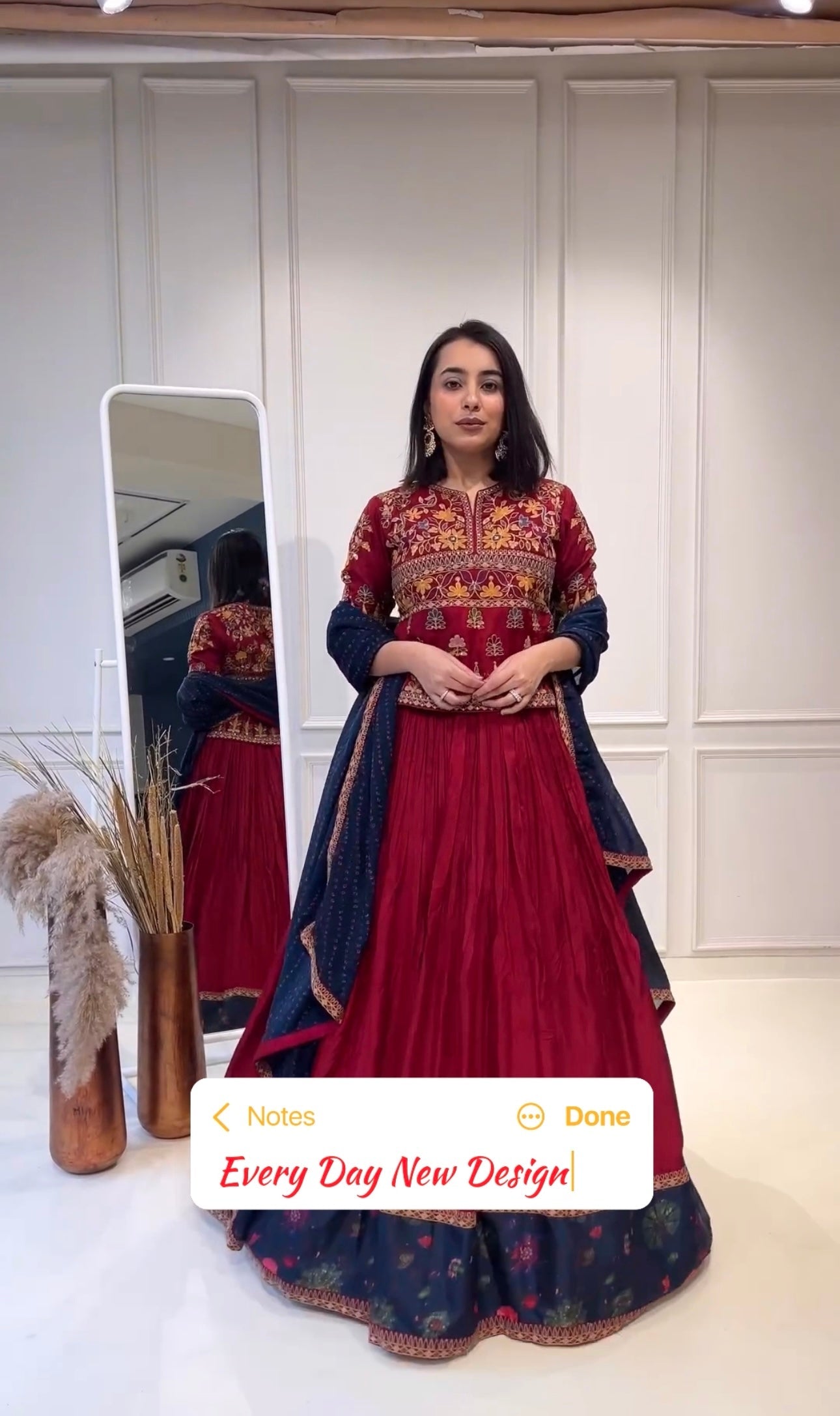 Designer Lehenga Choli With Embroidered Gamthi Work