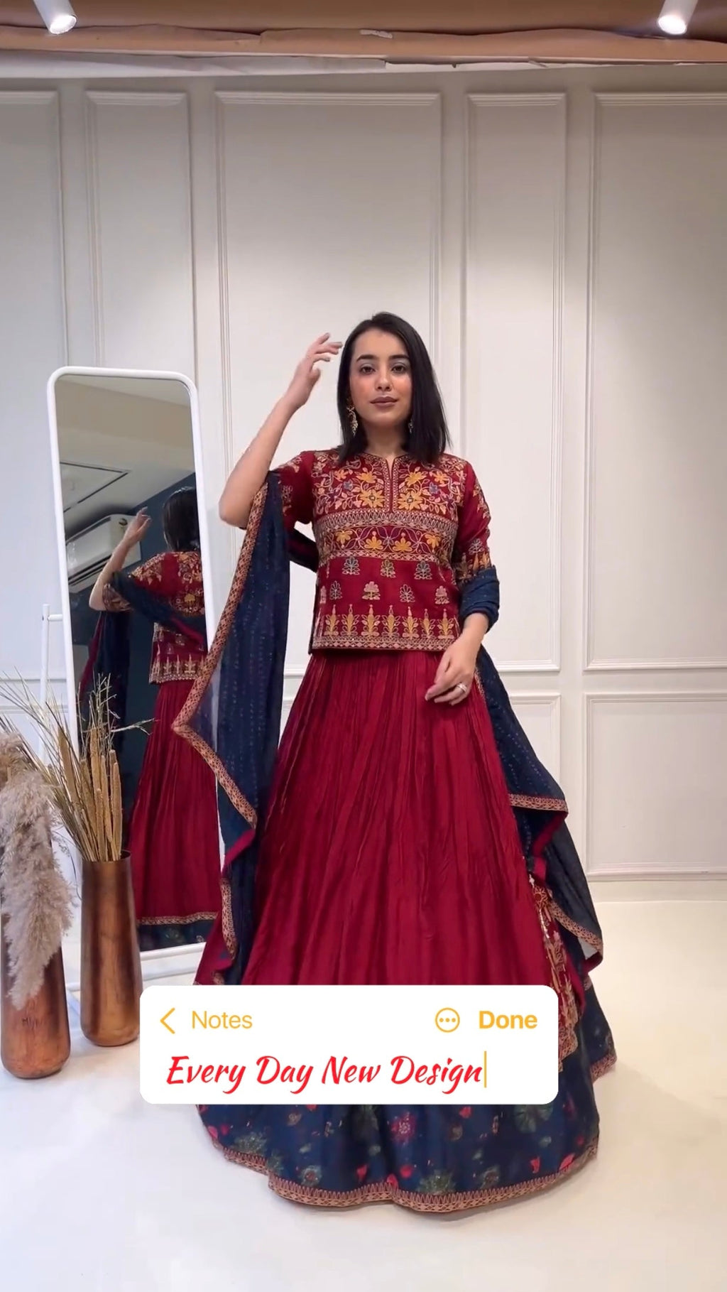 Designer Lehenga Choli With Embroidered Gamthi Work