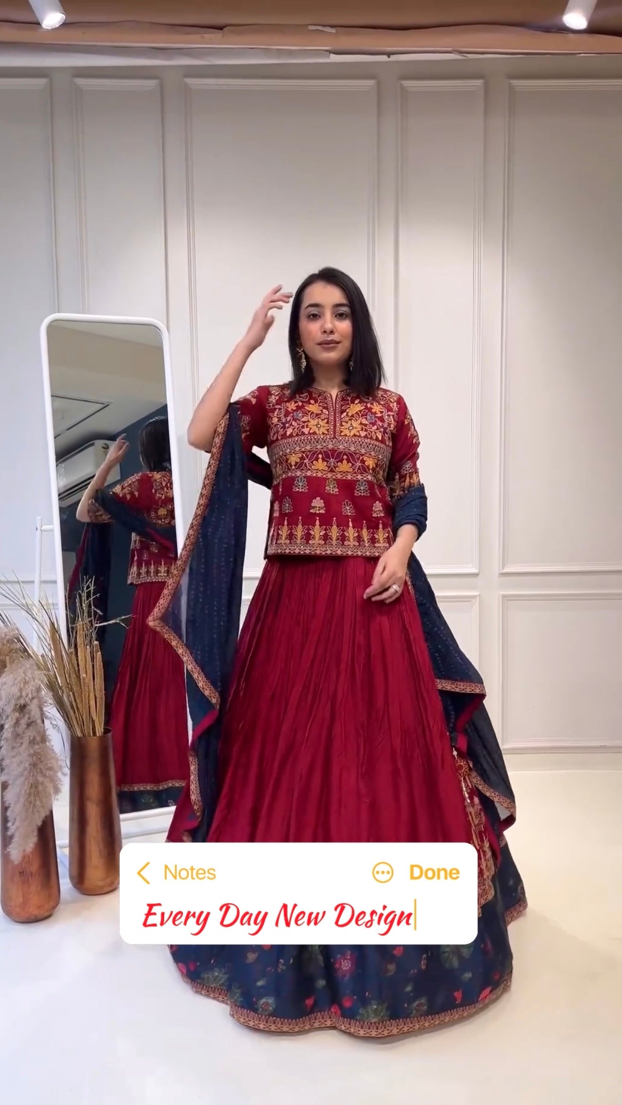 Designer Lehenga Choli With Embroidered Gamthi Work