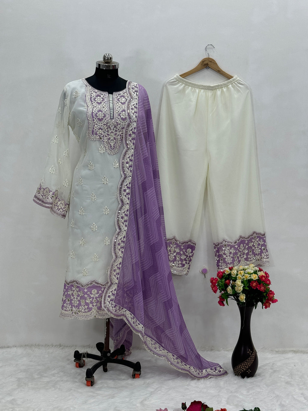 Beautiful Party Wear Top And Plazzo With Dupatta