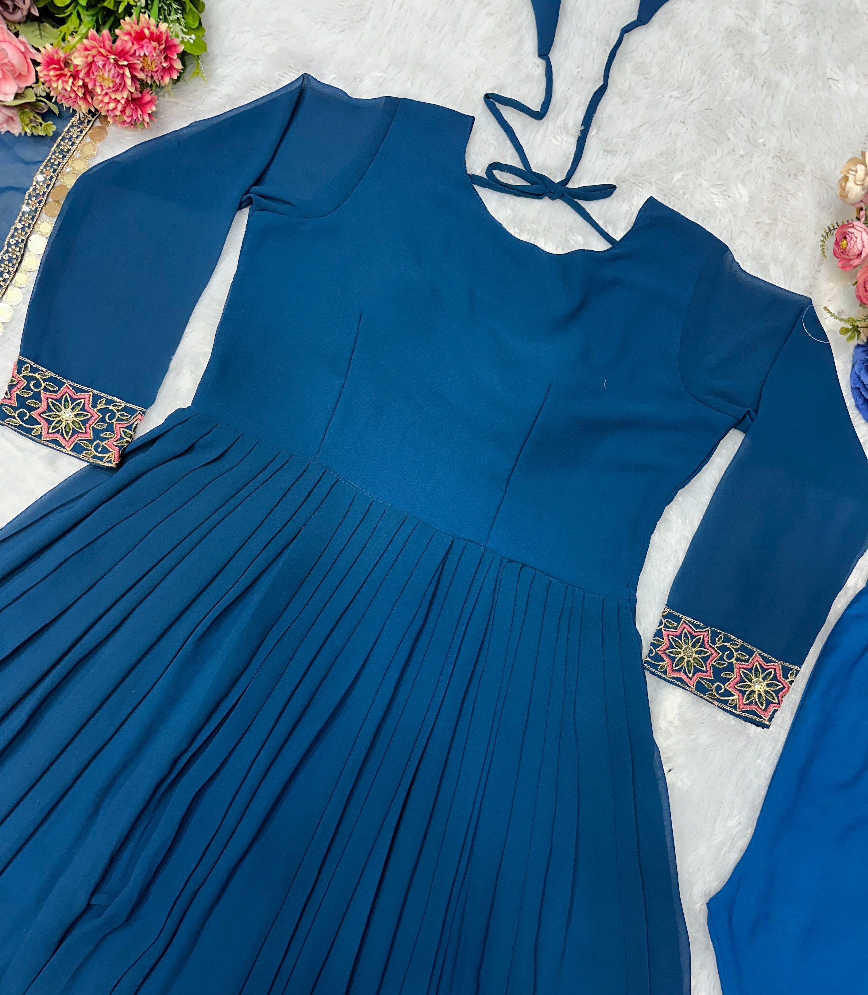 Designer Party Wear Look Anarkali Gown And Pent With Dupatta