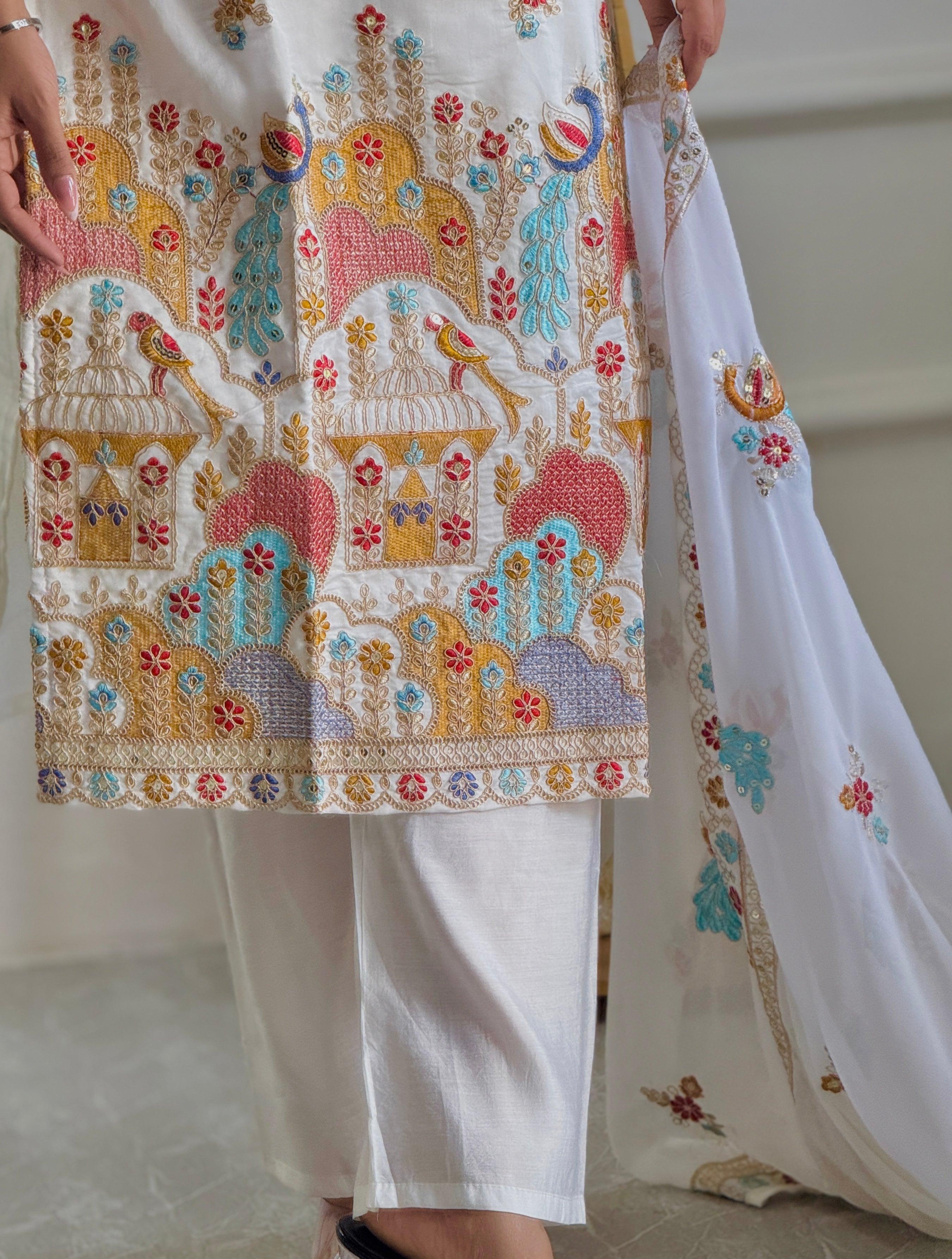 Designer Party Wear Top Pent And Dupatta