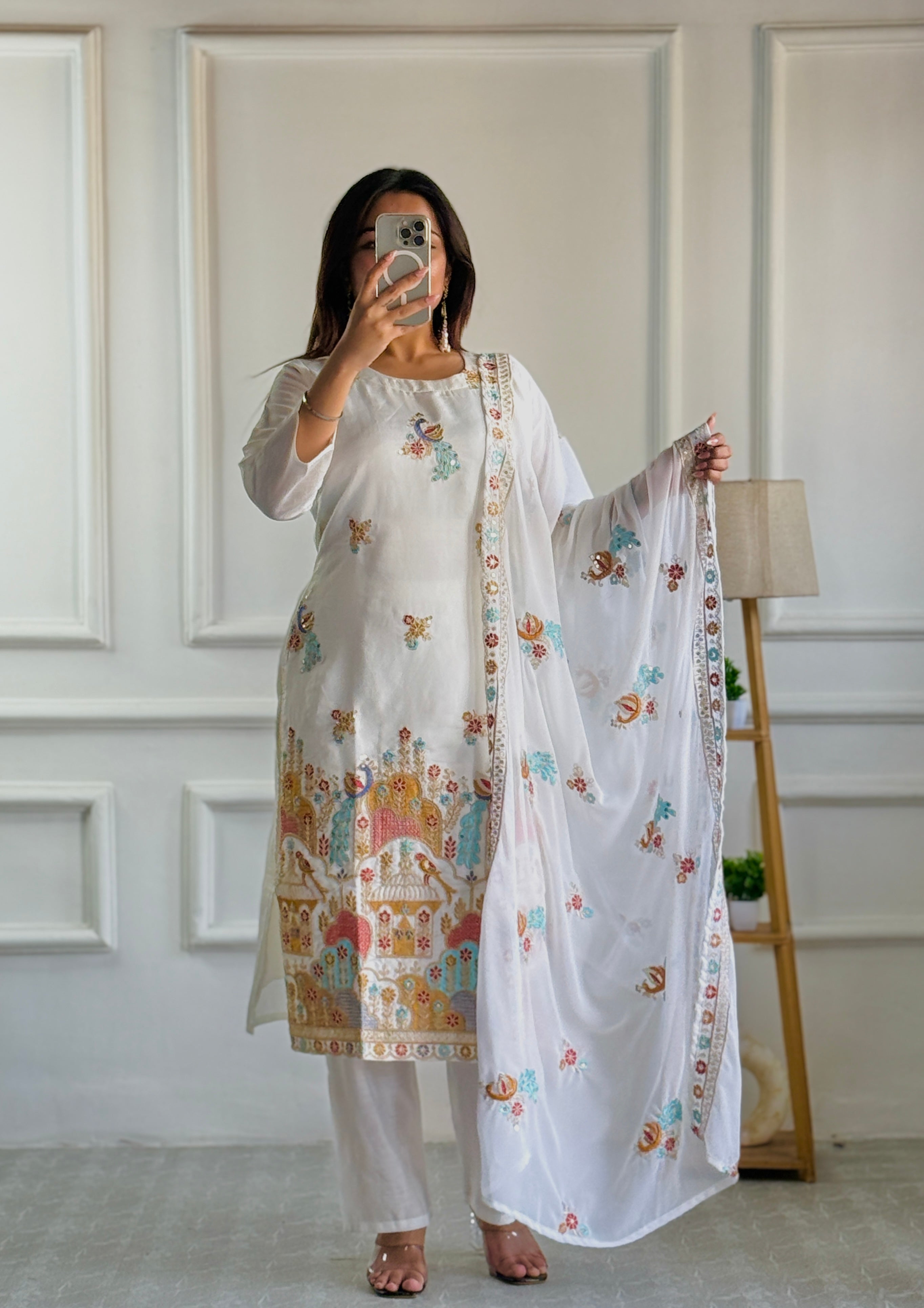 Designer Party Wear Top Pent And Dupatta