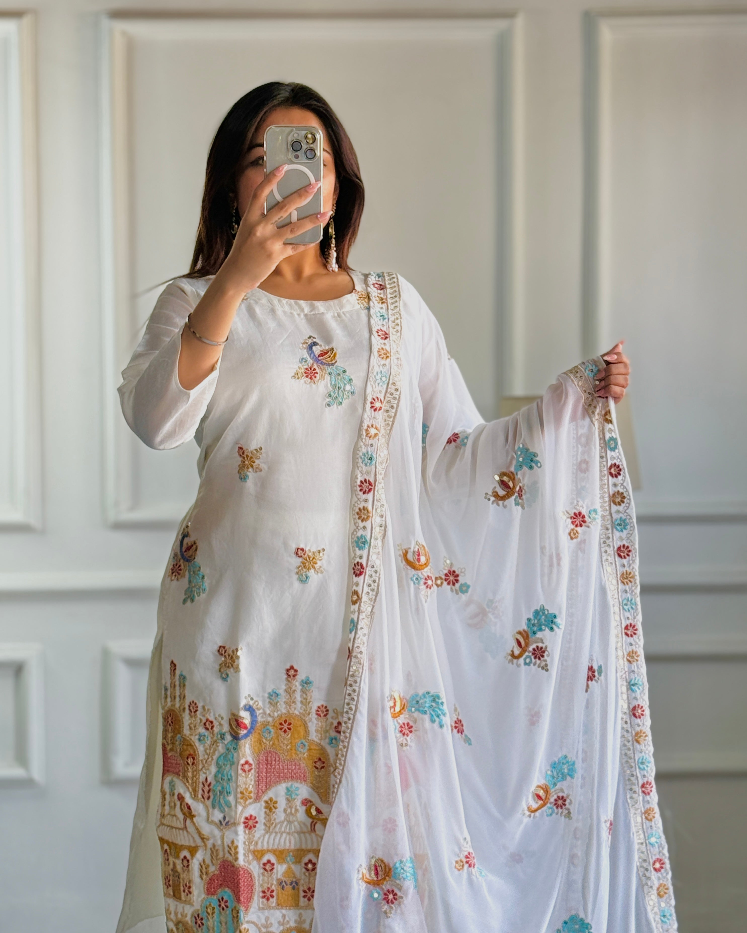 Designer Party Wear Top Pent And Dupatta