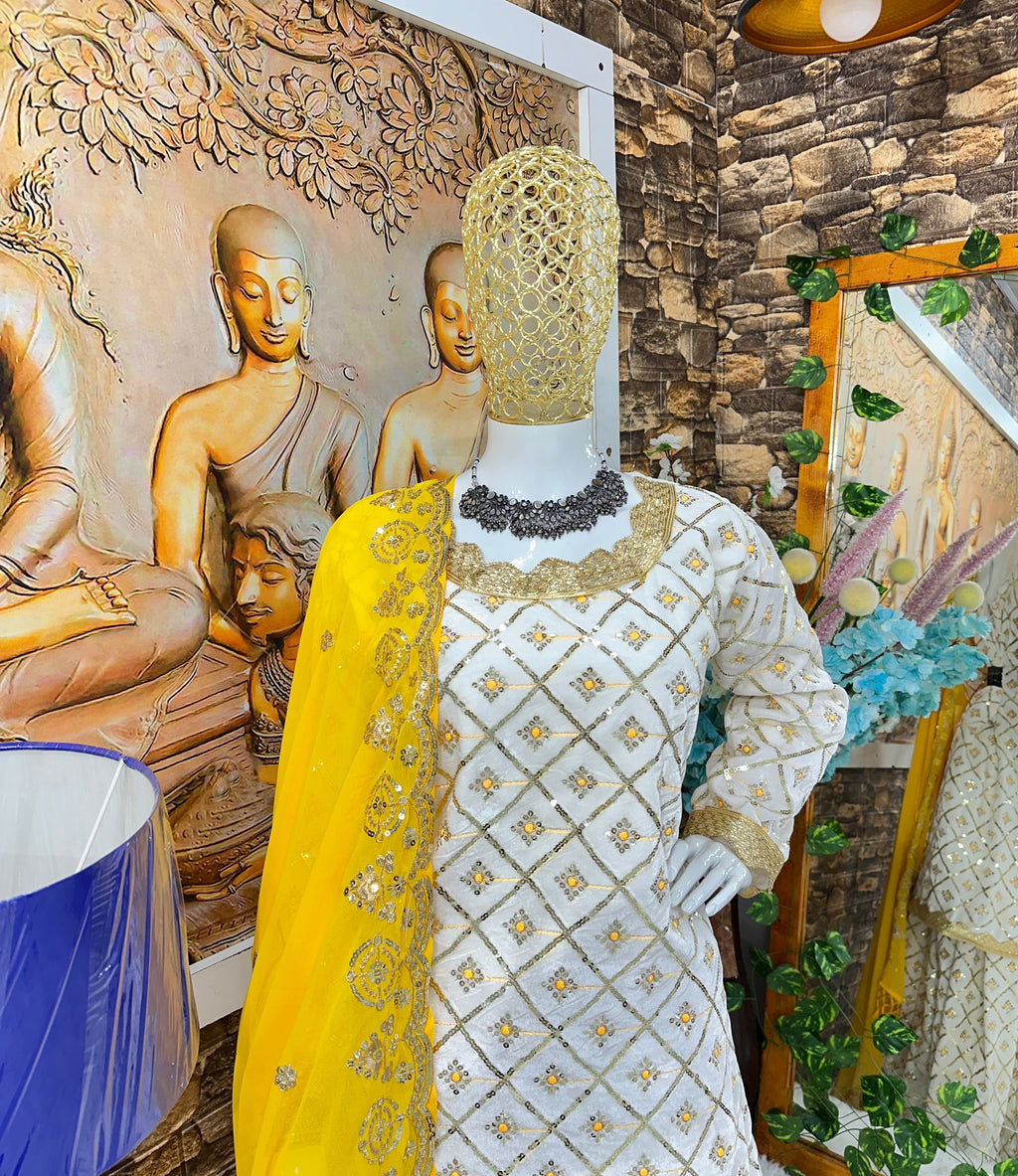 Beautiful Party Wear Top Bottom And Dupatta With Embroidery Work