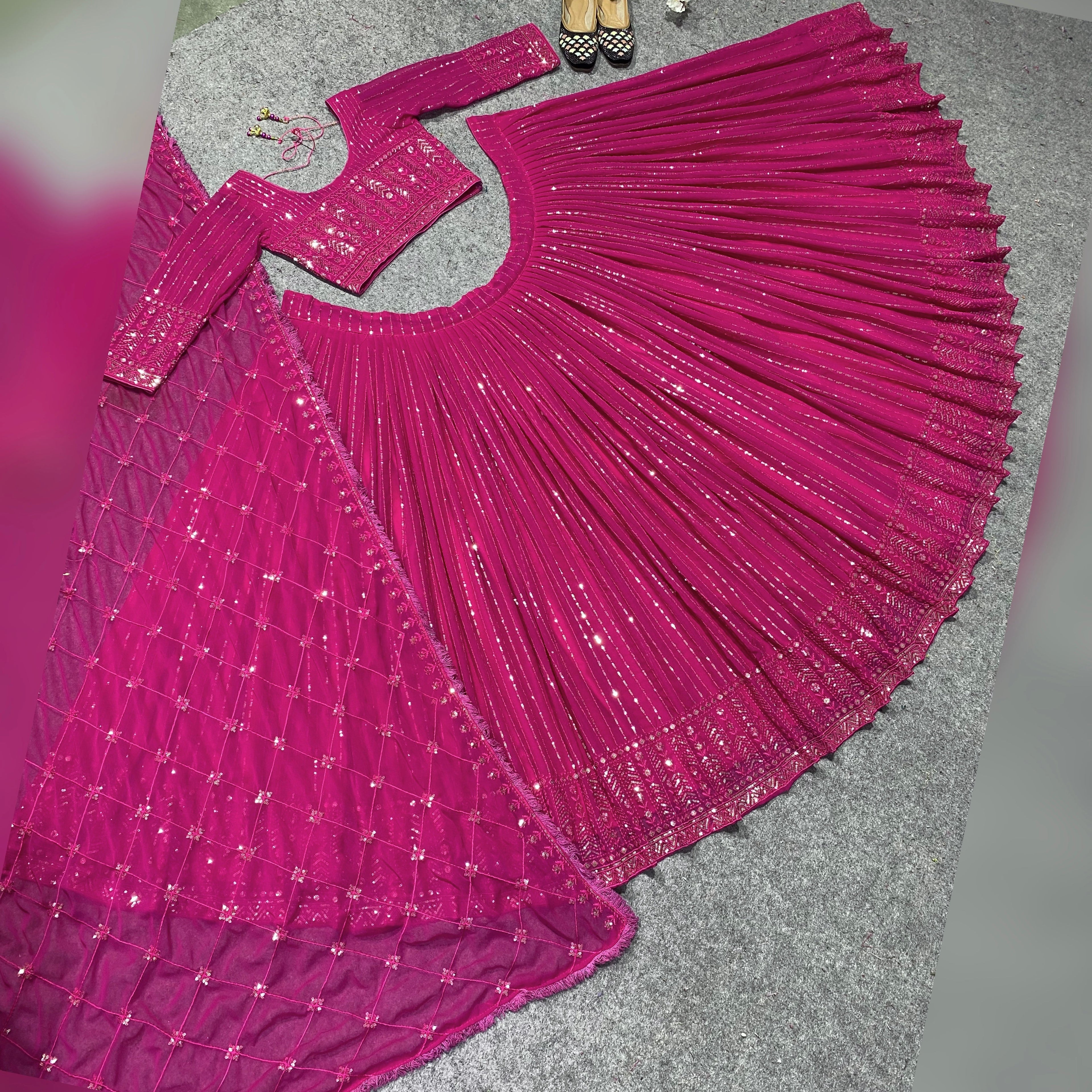 Party Wear Designer Lehenga Choli With Fancy Border Lace Work