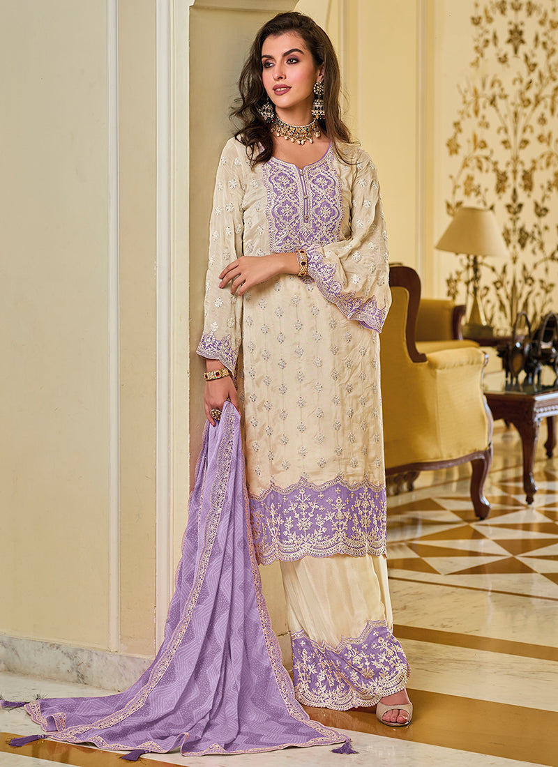 Beautiful Party Wear Top And Plazzo With Dupatta