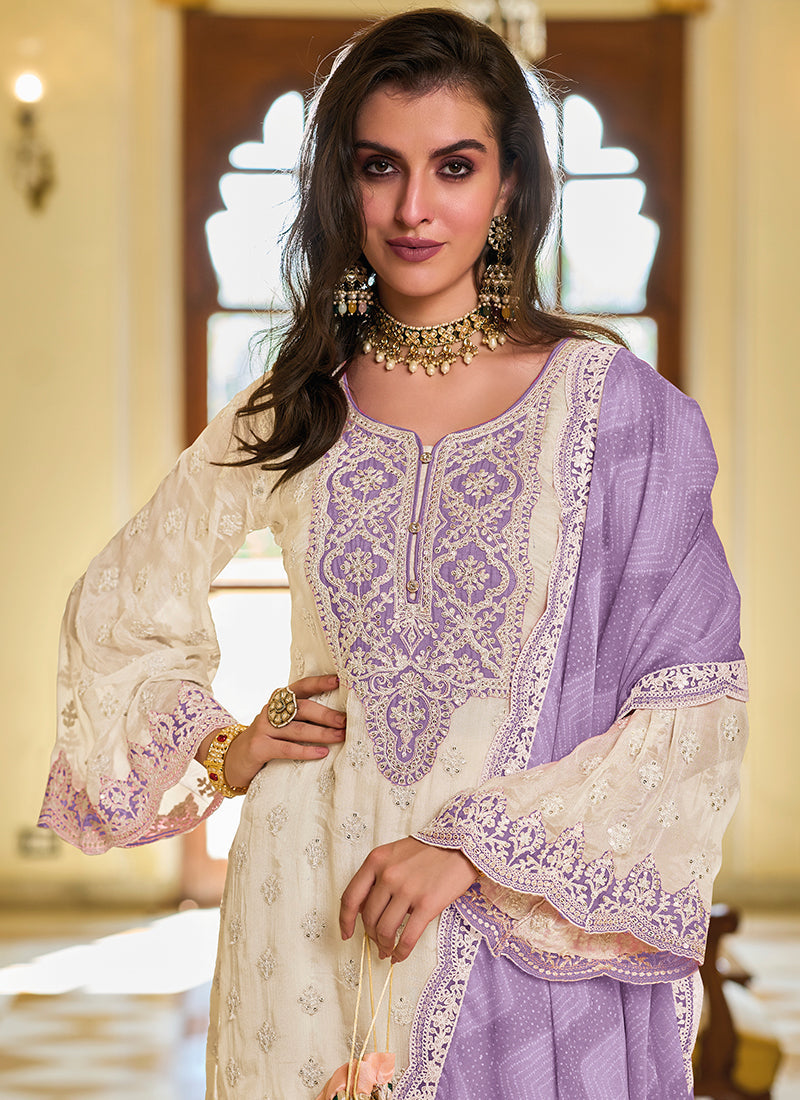 Beautiful Party Wear Top And Plazzo With Dupatta