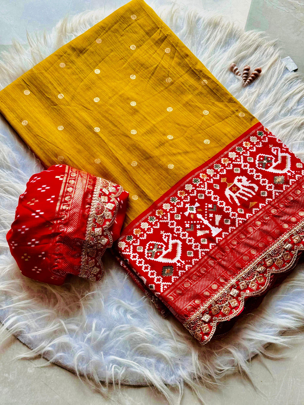 Beautiful Saree With Embroidery & Sequence Lace Border
