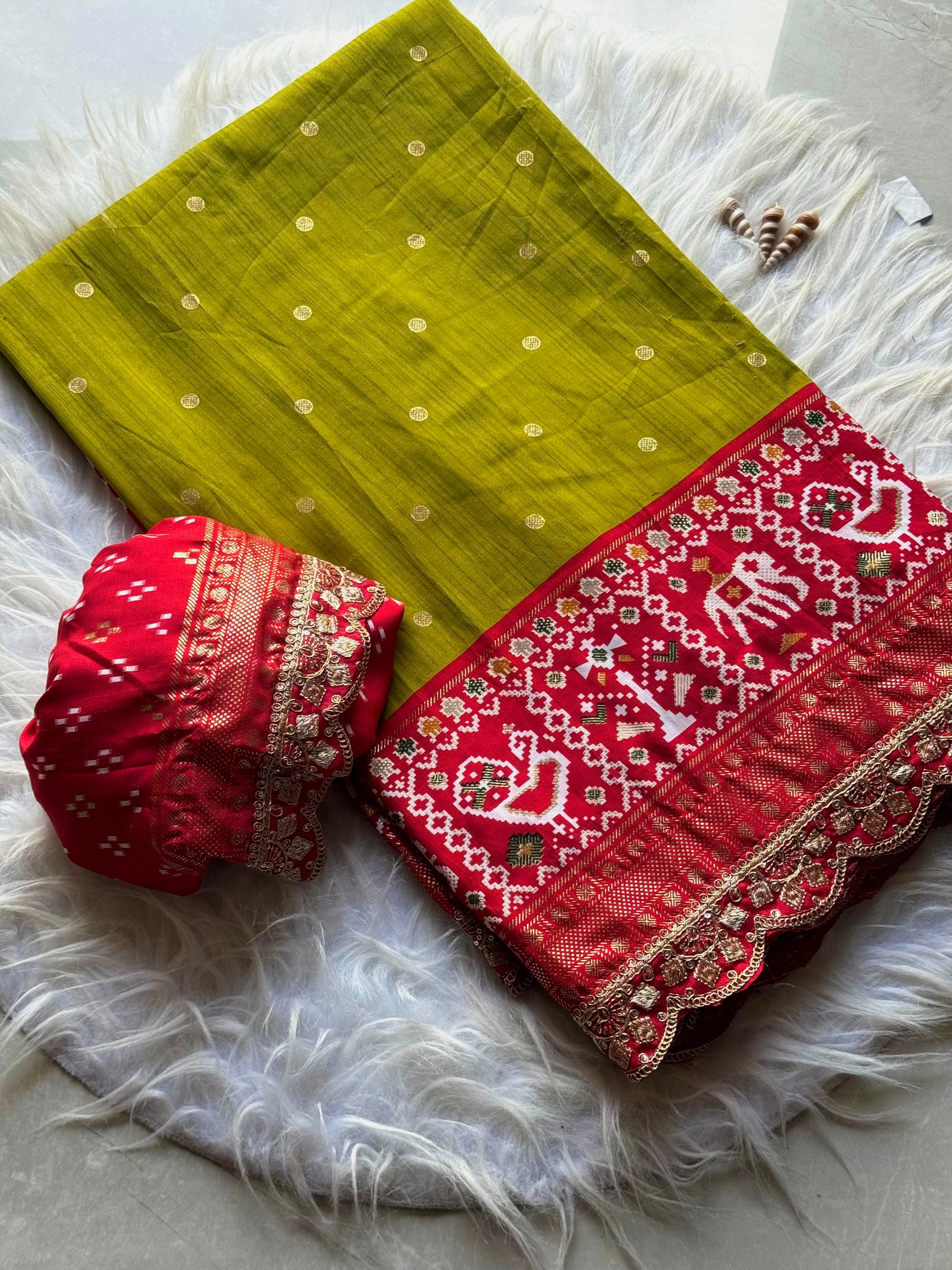 Beautiful Saree With Embroidery & Sequence Lace Border