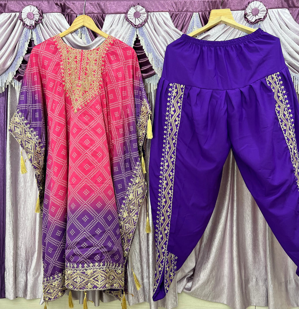 डिजिटल प्रिंट के साथ पार्टी वियर सुंदर टॉप-बॉटम