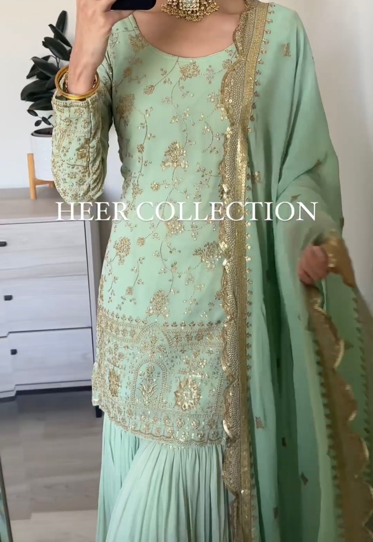 Designer Party Wear Look Top Plazzo & Dupatta Set