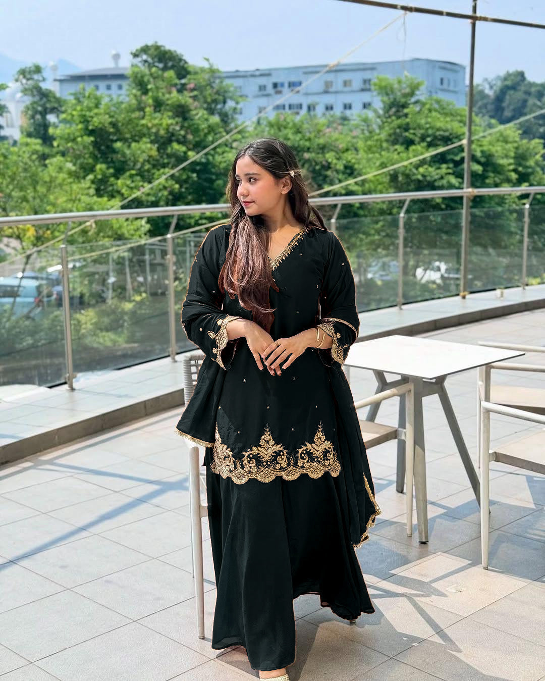 Beautiful Party Wear Top Plazzo And Dupatta
