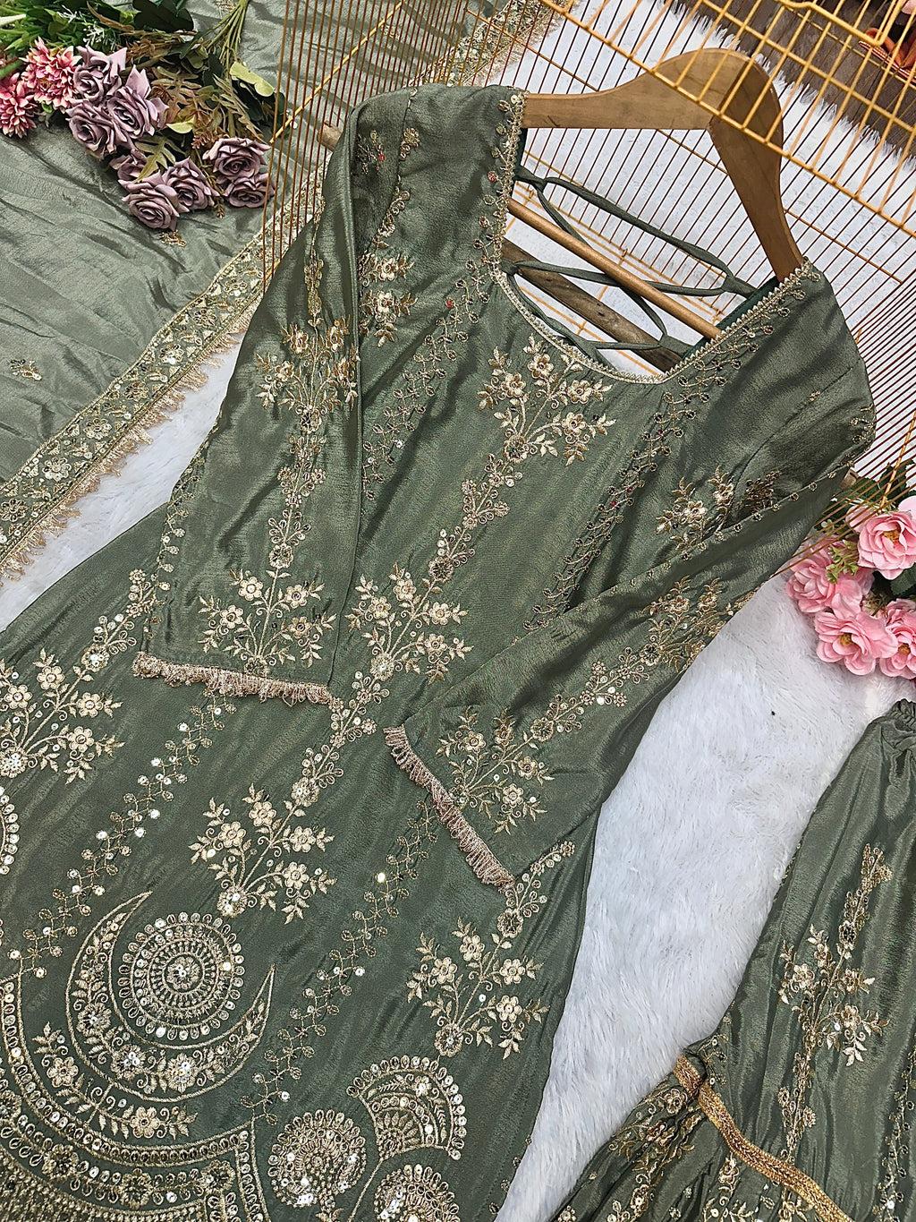 Beautiful Party Wear Top Plazzo And Fancy Dupatta