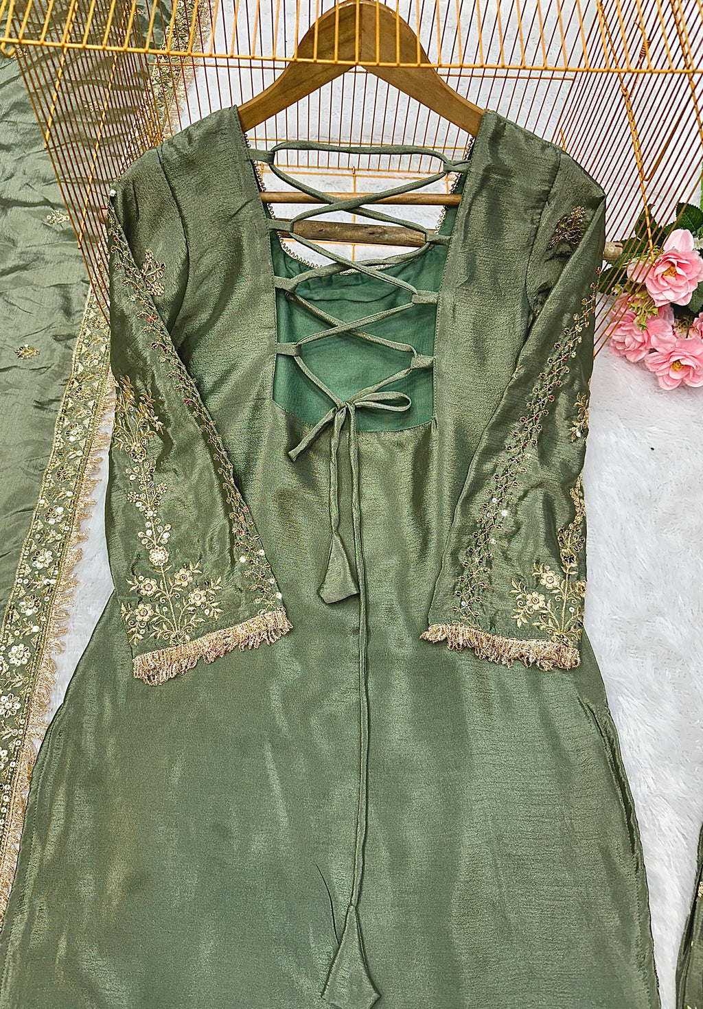 Beautiful Party Wear Top Plazzo And Fancy Dupatta