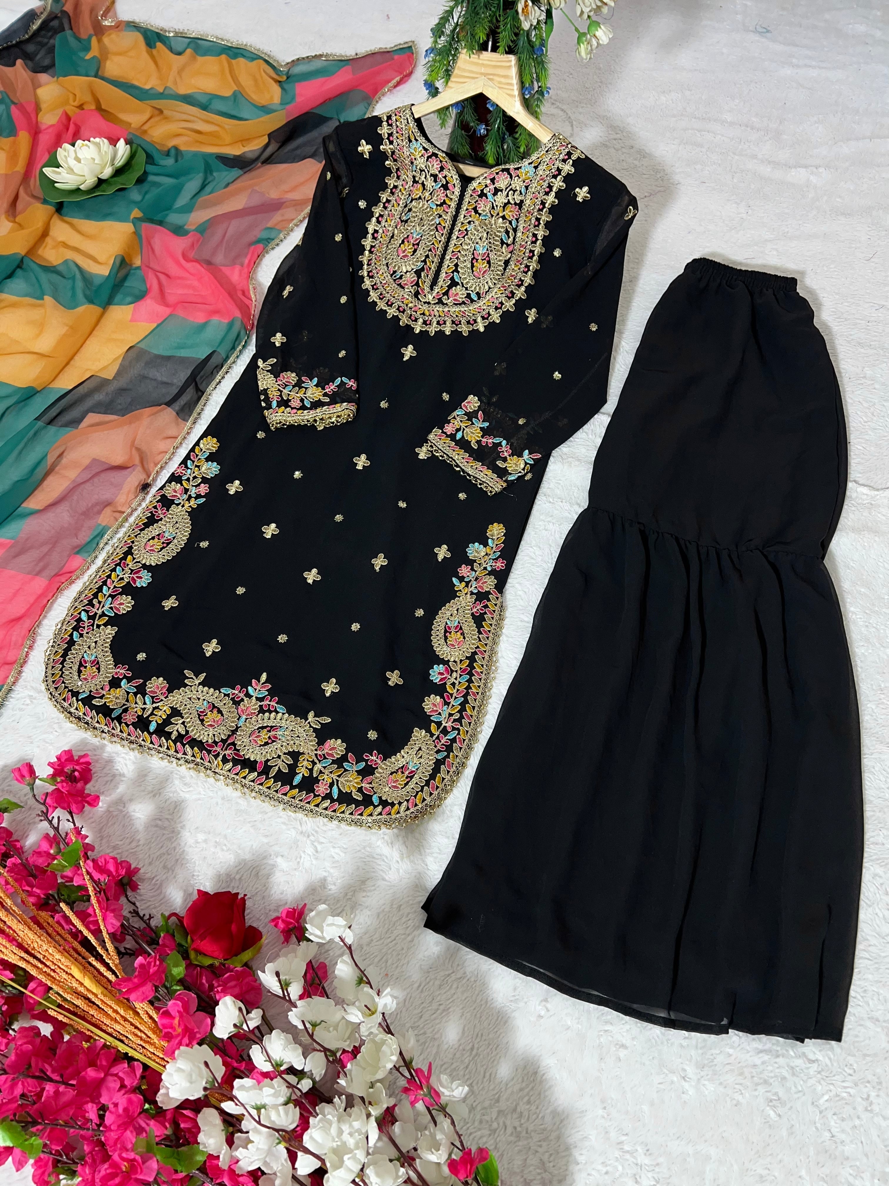 Beautiful Party Wear Top And Bottom With Dupatta