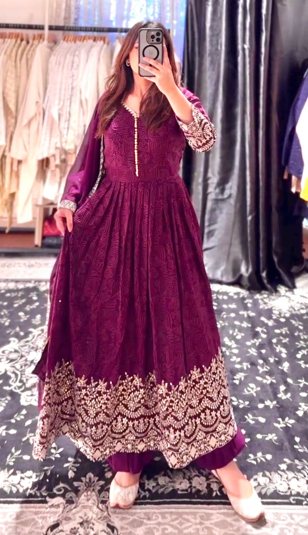 Designer Party Wear Look Anarkali Gown, Pent And Dupatta