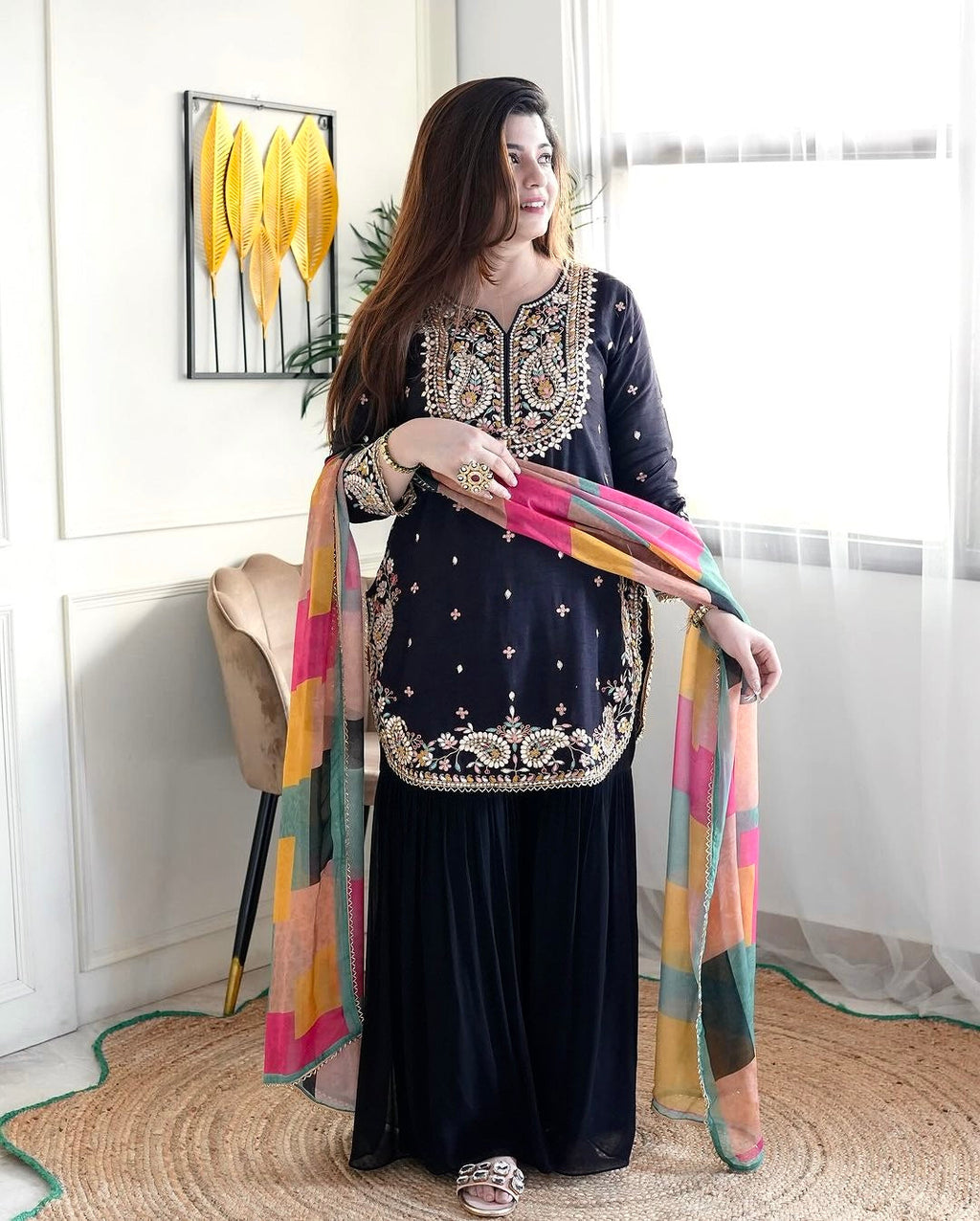 Beautiful Party Wear Top And Bottom With Dupatta