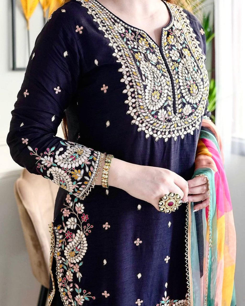 Beautiful Party Wear Top And Bottom With Dupatta