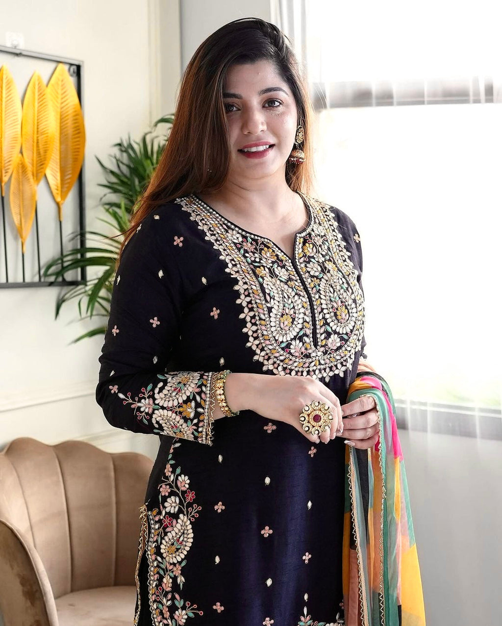 Beautiful Party Wear Top And Bottom With Dupatta