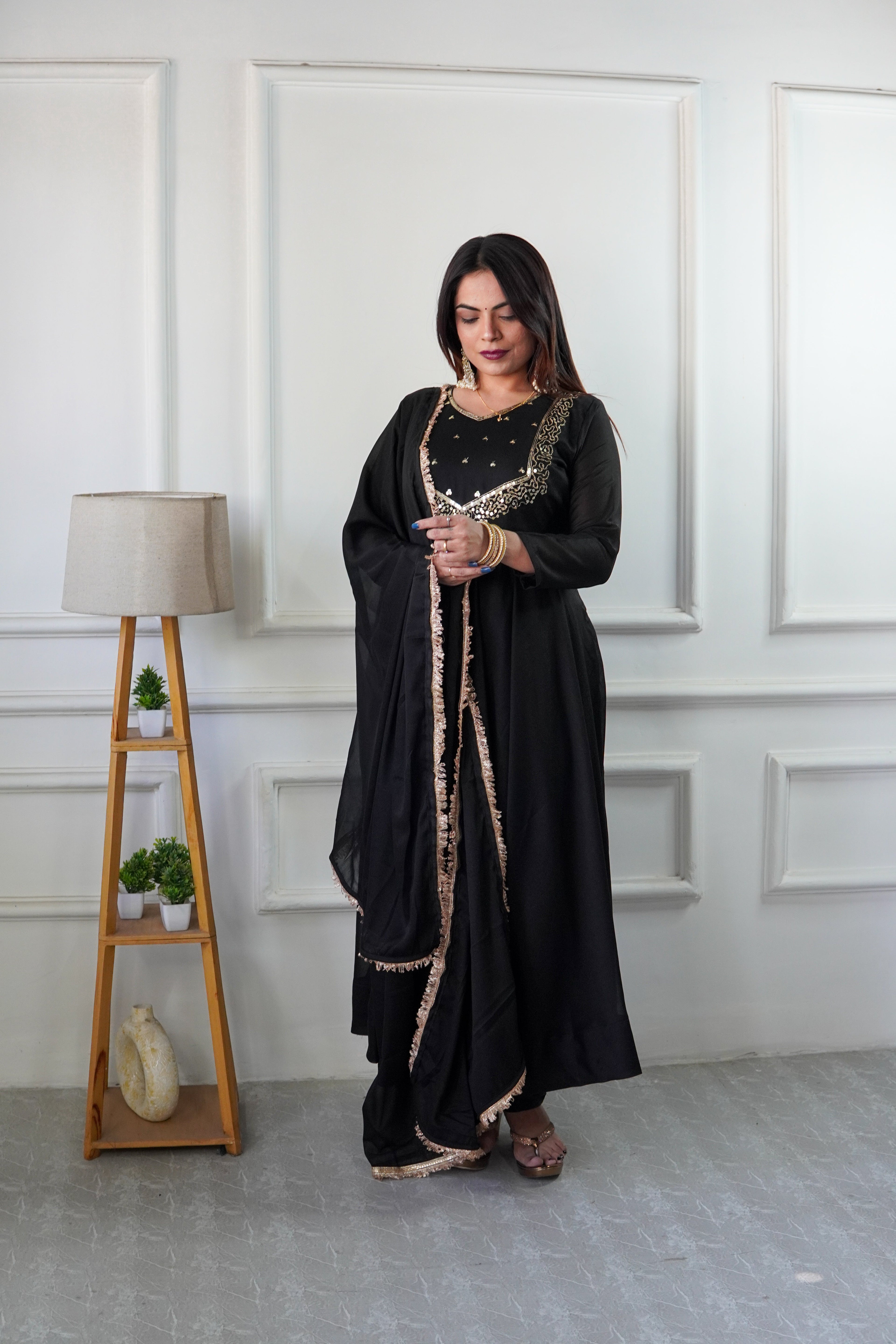 Designer Party Wear Gown And Pent And Dupatta