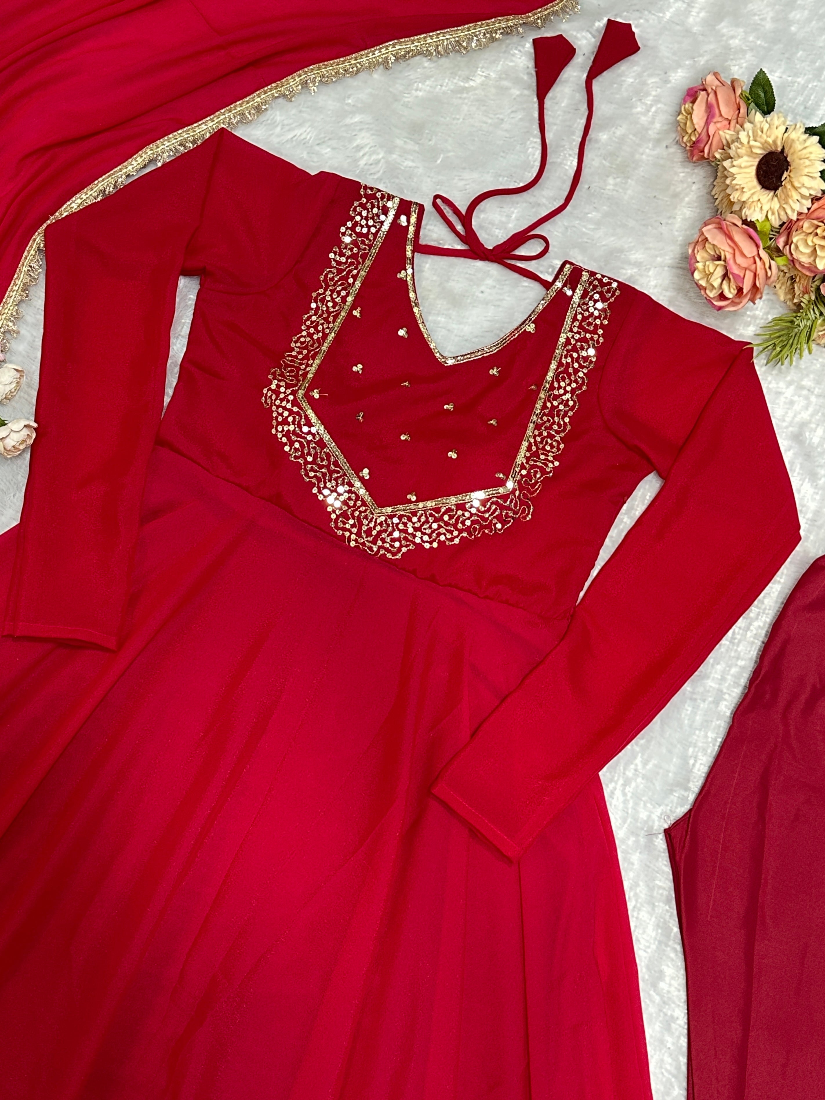 Designer Party Wear Gown And Pent And Dupatta