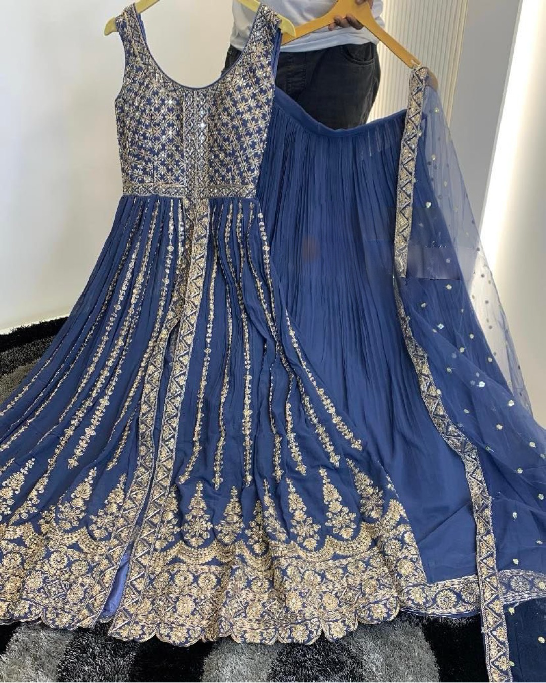 Designer Party Wear Look Heavy Faux Georgette Top Lehenga & Dupatta Set